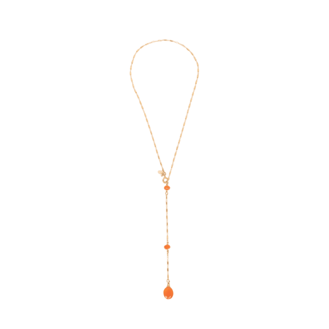 Gema Pendulum Necklace #1 - Carnelian & 14K Gold-Filled Necklaces TARBAY