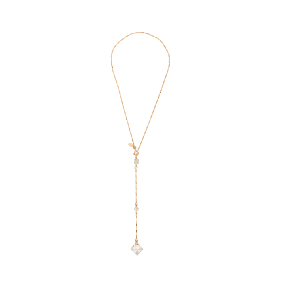 Gema Pendulum Necklace #1 - Green Amethyst & 14K Gold-Filled Necklaces TARBAY