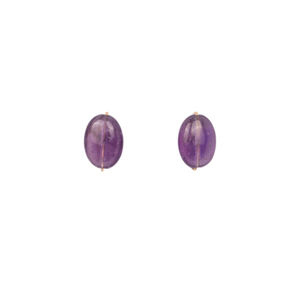 Solitario Earrings #1 (14mm) - Amethyst Earrings TARBAY