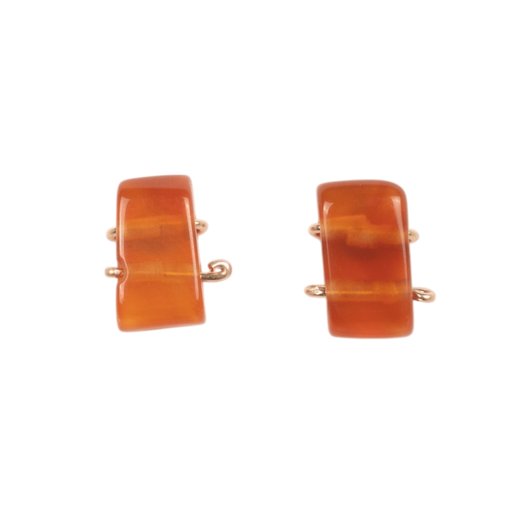 Solitario Earrings #1 (10mm) - Orange Agate Earrings TARBAY