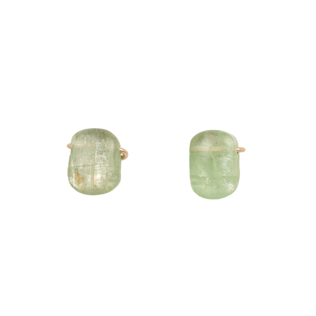 Solitario Earrings #1 (10mm) - Green Kyanite Earrings TARBAY