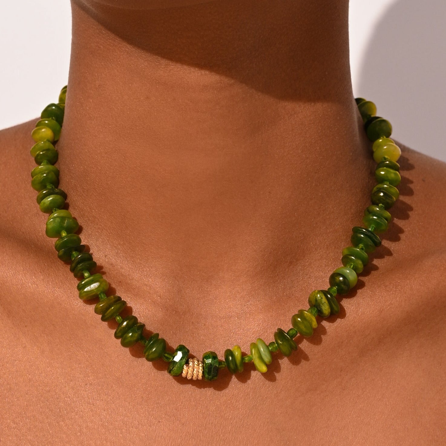 Diana Necklace #02 - Tourmaline Verde & Jade Necklaces TARBAY   