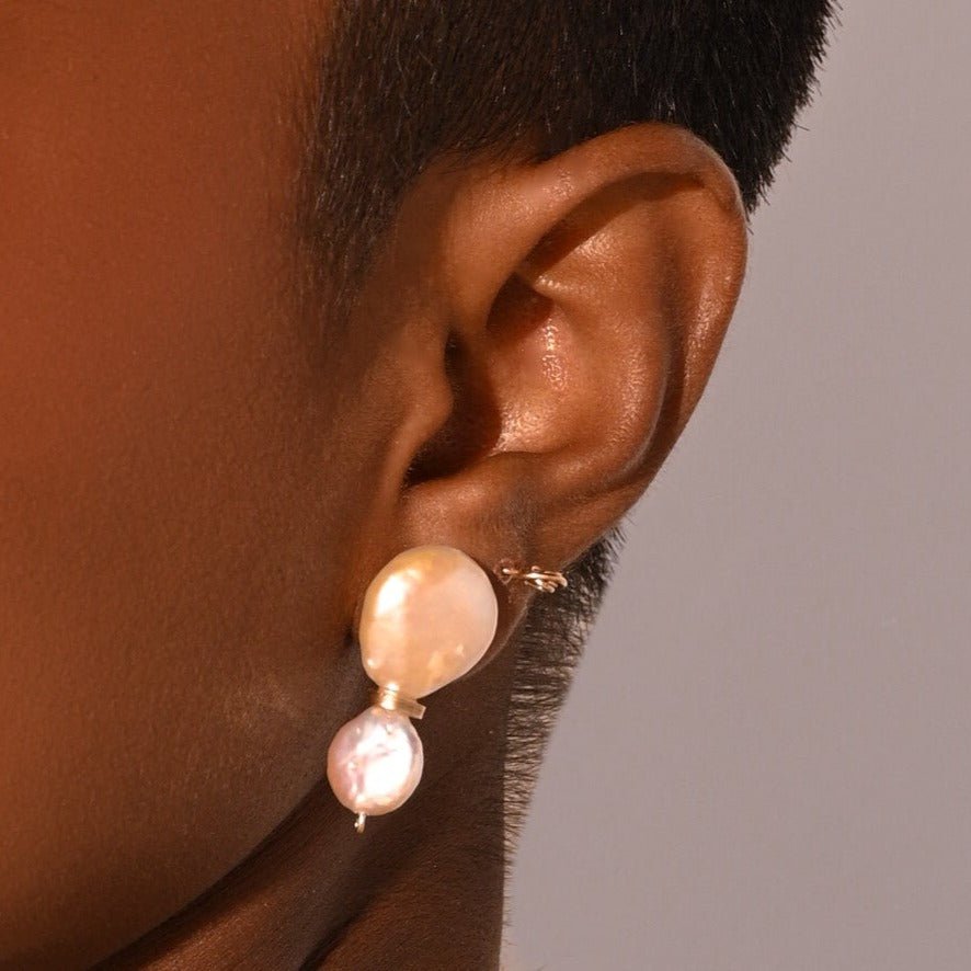 Keshi Earrings #6 (20mm) - Pearls & 14K Gold-Filled Earrings TARBAY