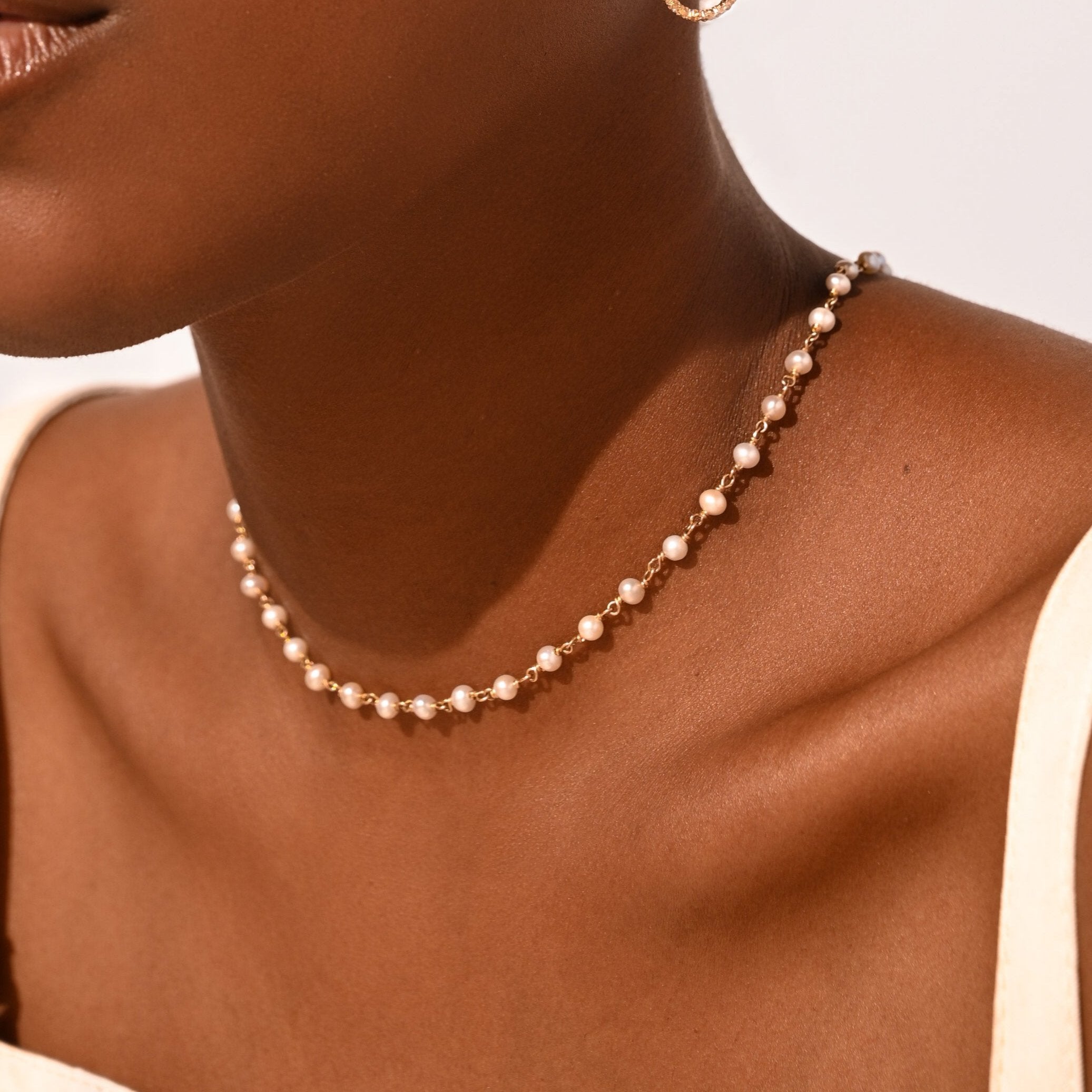 Pearl Necklace #1 (4-5mm) - Pearl & 14K Gold-Filled Necklaces CLASICOS