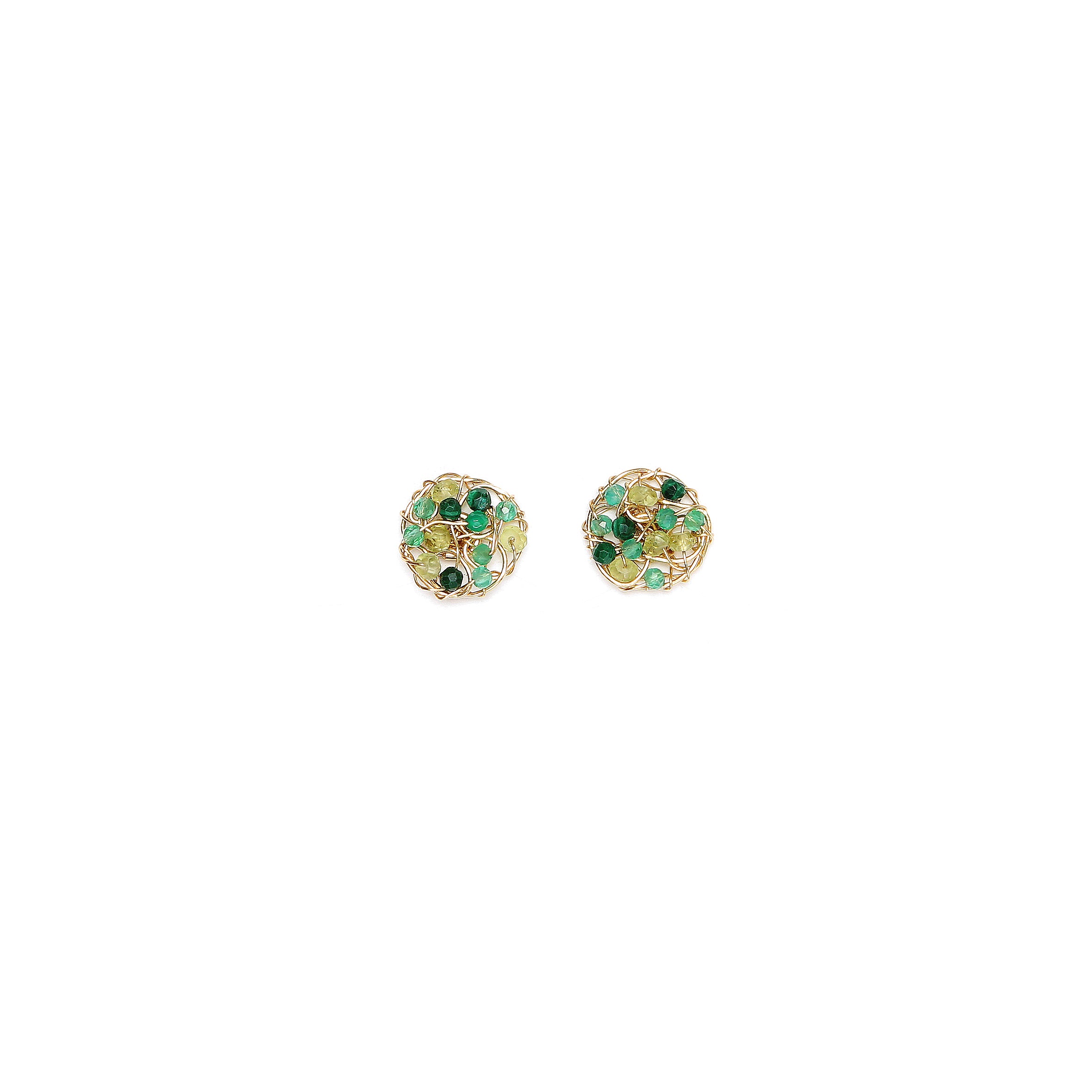 Aura Earrings #1 (10mm) - Green Mix Gems Earrings TARBAY