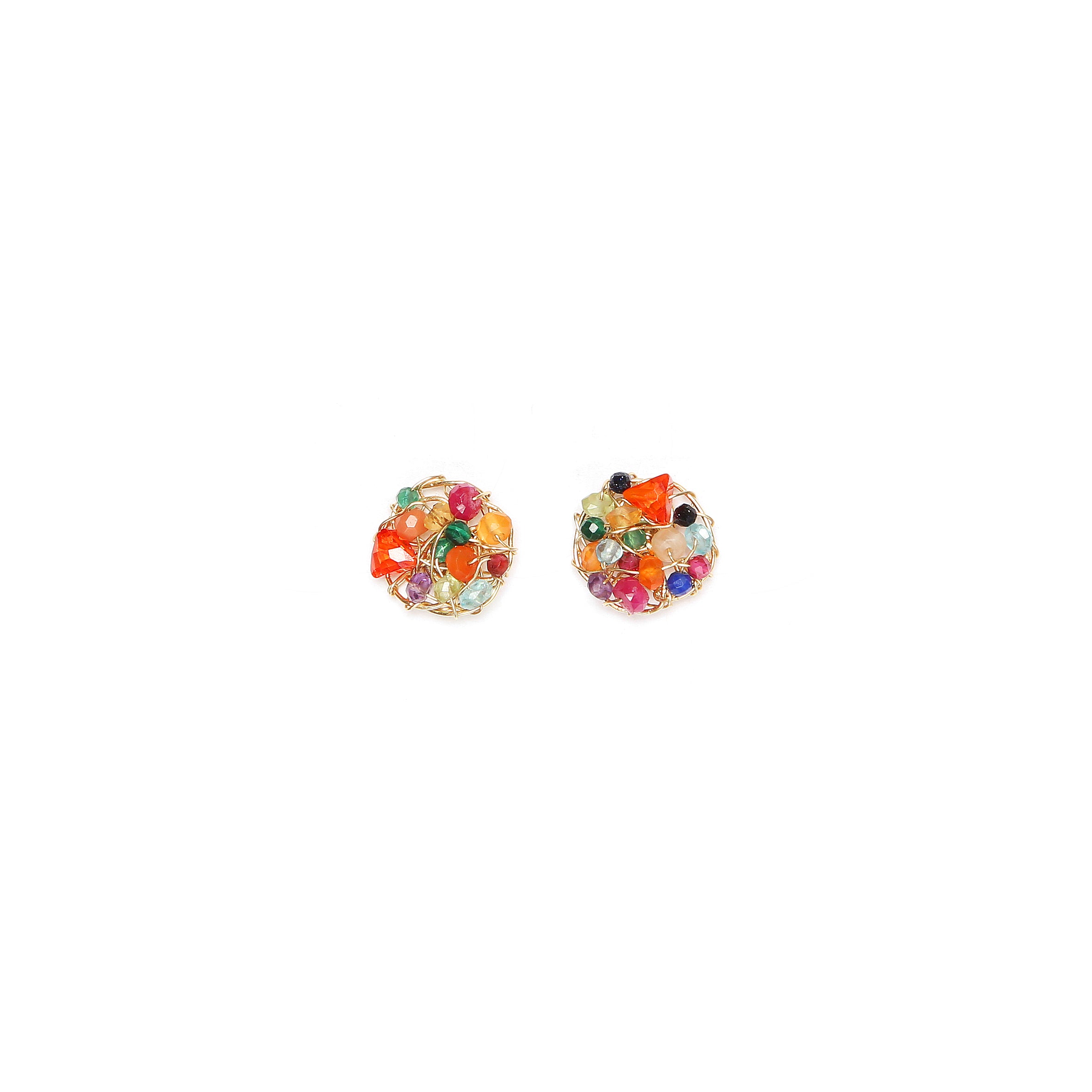 Aura Earrings #1 (10mm) - Multicolor Mix Gems Earrings TARBAY