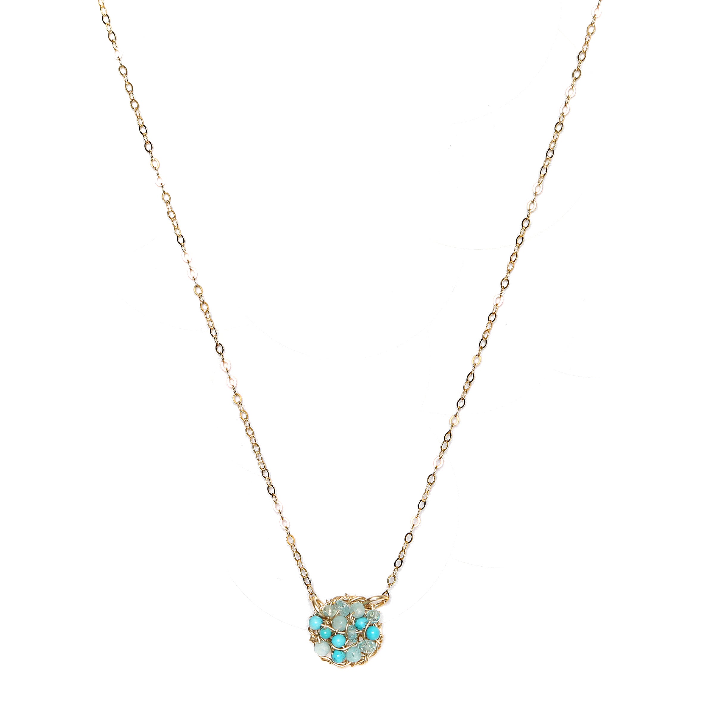 Aura Necklace #2 (10mm) - Turquoise Mix Gems Necklaces TARBAY   