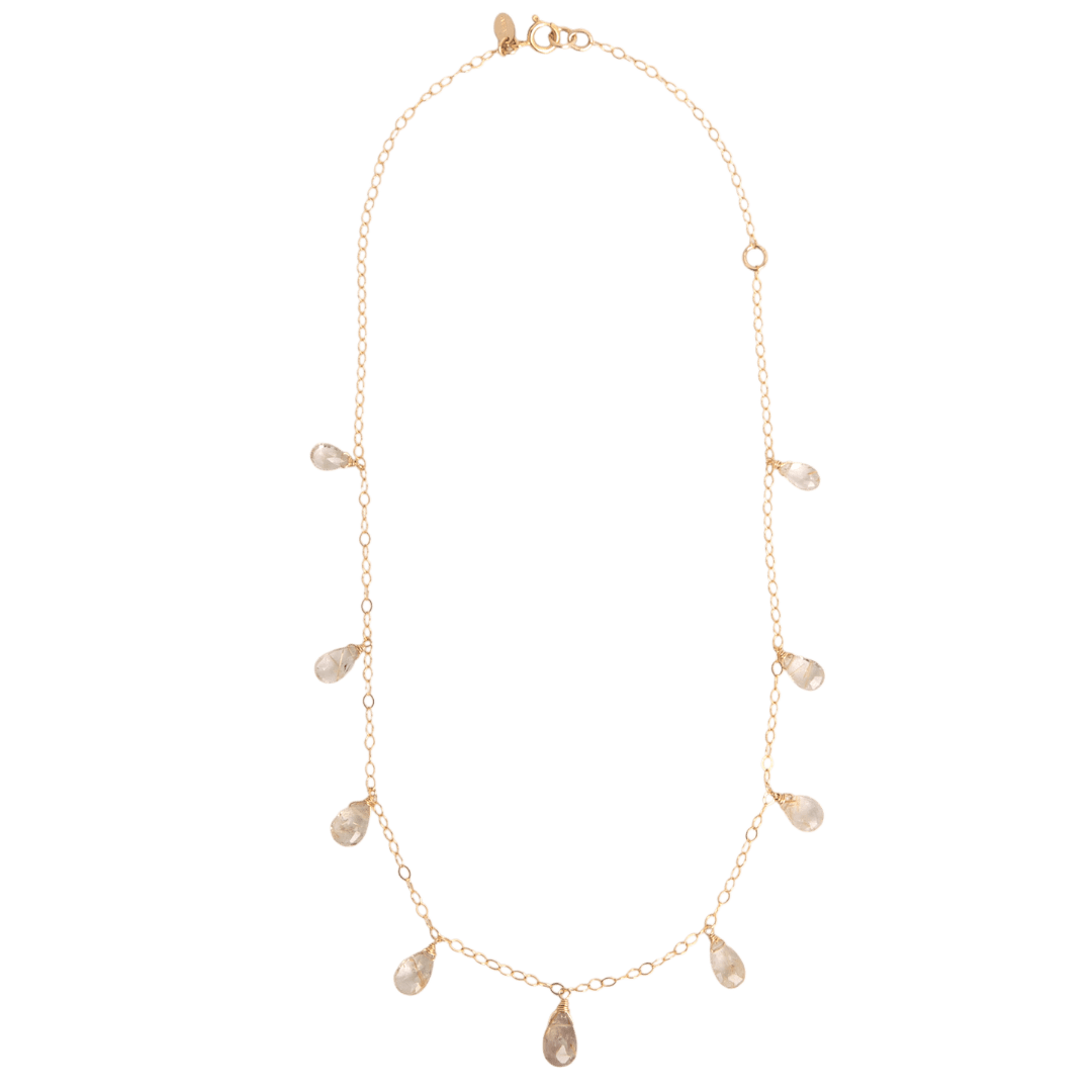 Pensamientos Necklace #2 - Rutilated Quartz & 14K Gold-Filled Necklaces FW25