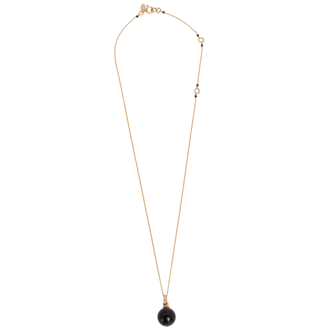 Solitario Necklace #1 - Black Agate & 14K Gold-Filled Necklaces FW25