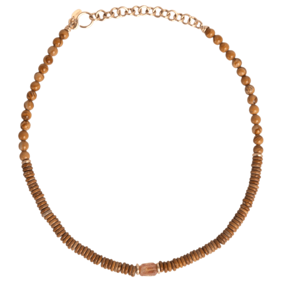 Papelon Necklace #1 - Topaz, Jasper & 14K Gold-Filled Necklaces FW25