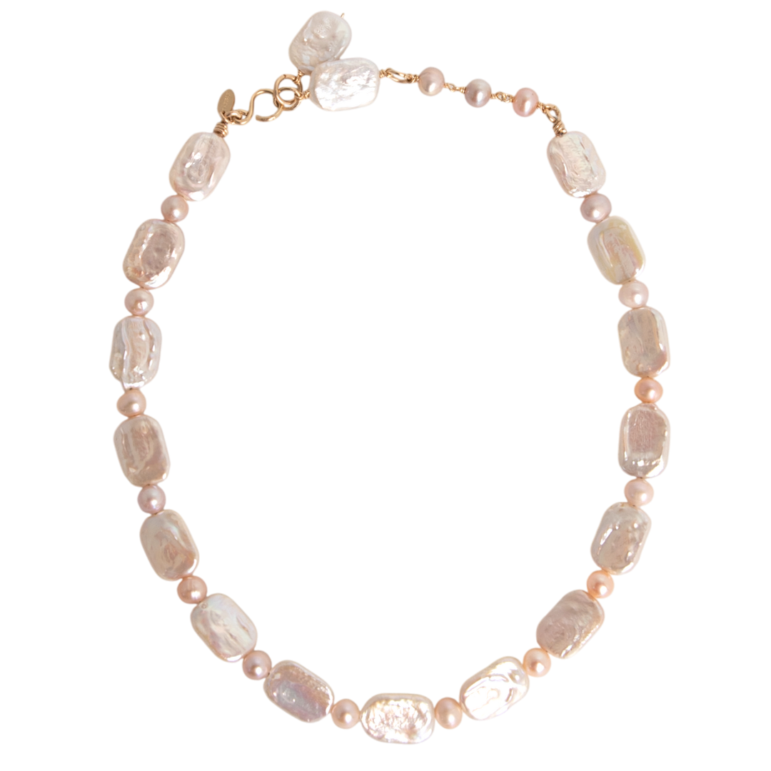 Keshi Necklace #3 - Salmon Pearl & 14K Gold-Filled Necklaces FW25