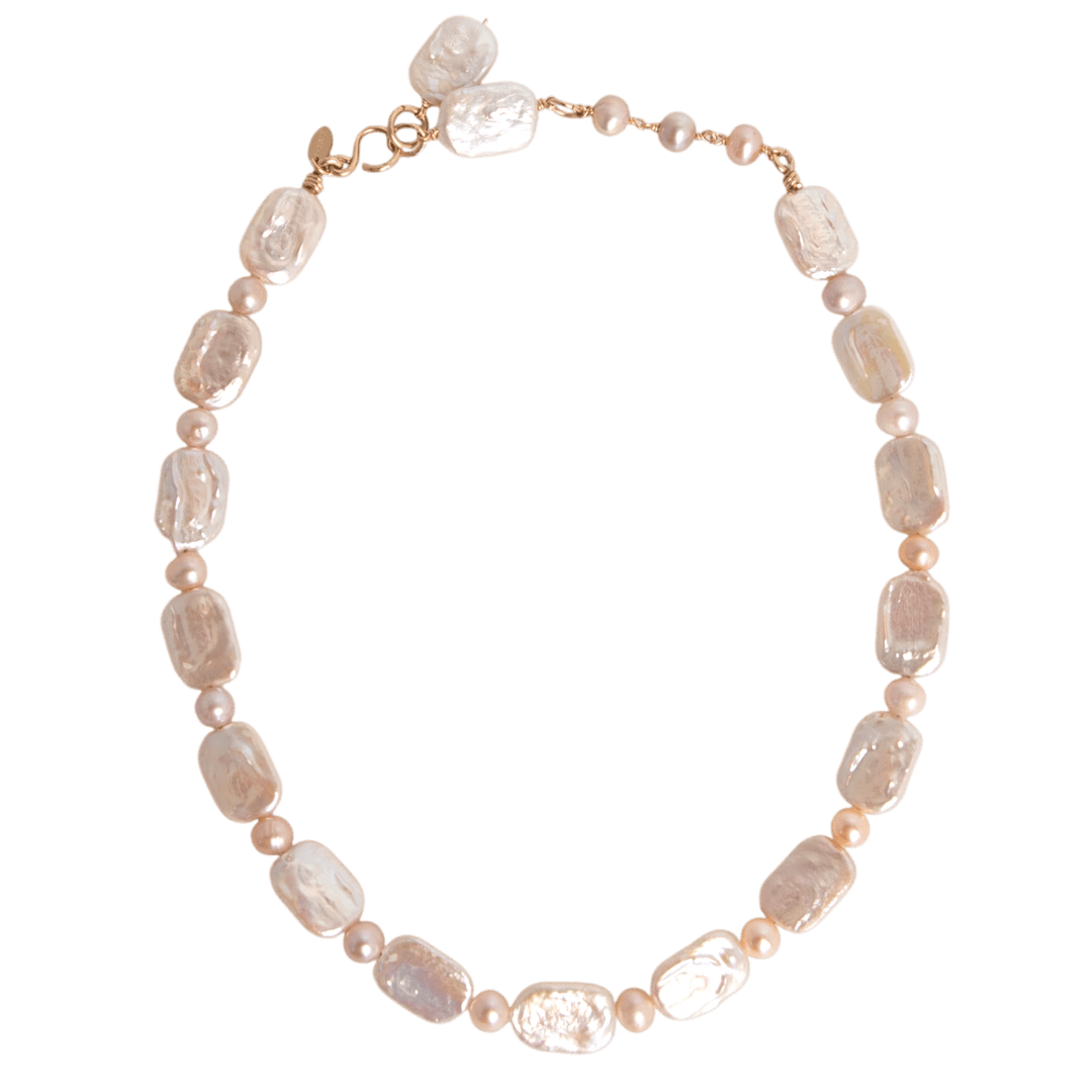 Keshi Necklace #3 - Salmon Pearl & 14K Gold-Filled Necklaces FW25