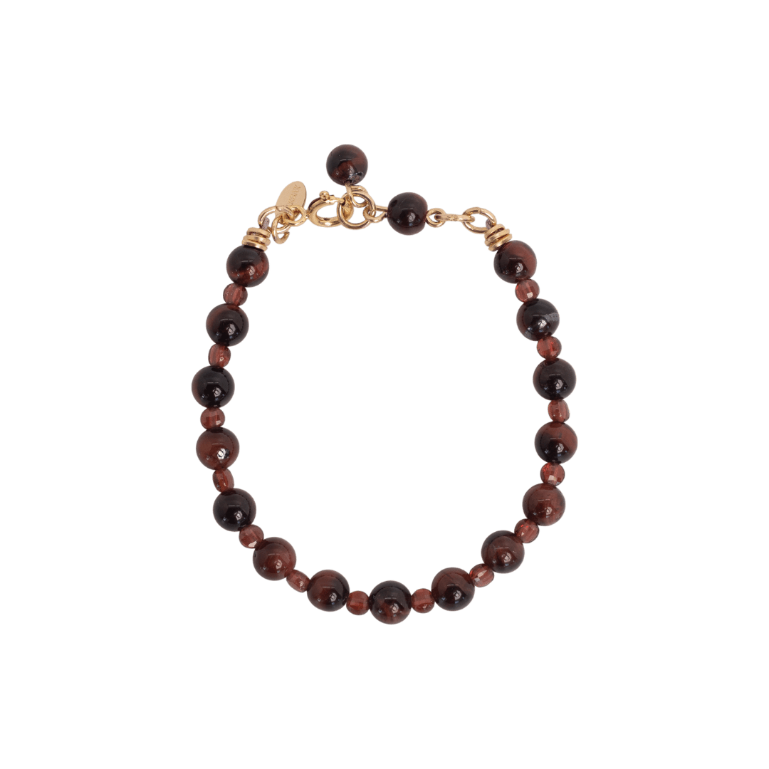 Encarnacion Bracelet #1 - Garnet, Tiger's Eye & 14K Gold-Filled Bracelets FW25