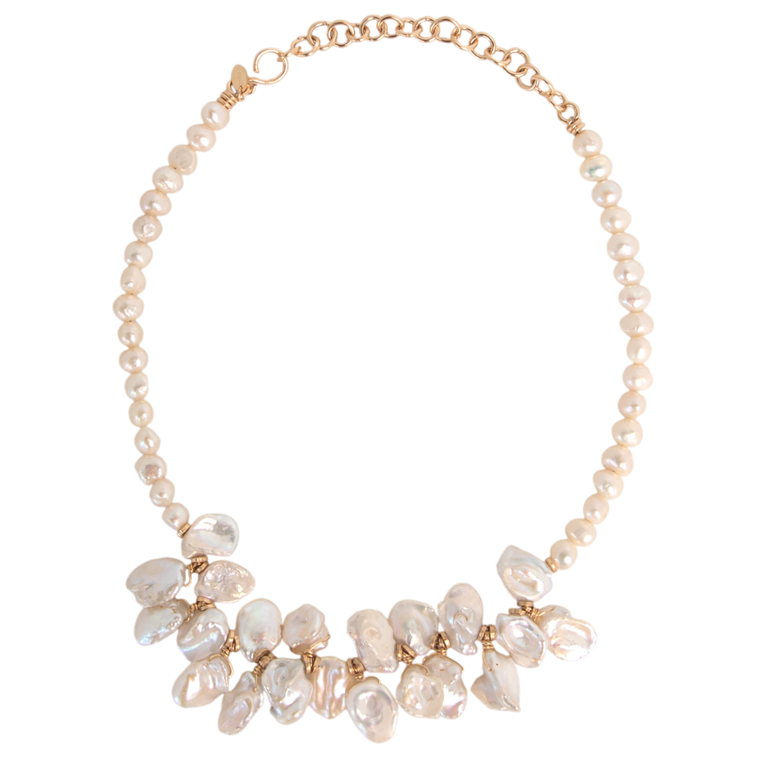 Dominga Necklace #1 - White Pearl & 14K Gold-Filled Necklaces FW25