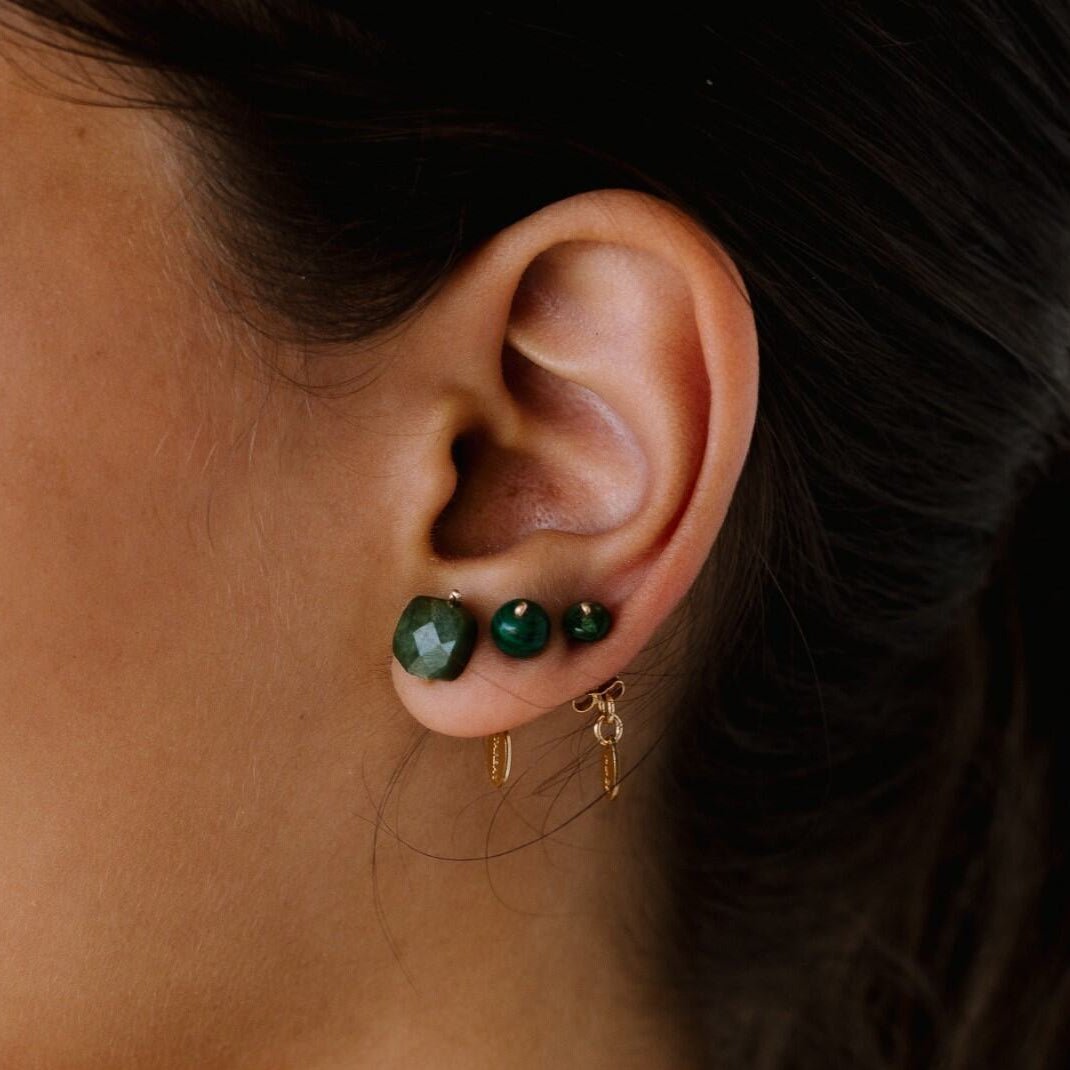 Solitario Earrings #3 (10mm) - Jade Earrings TARBAY