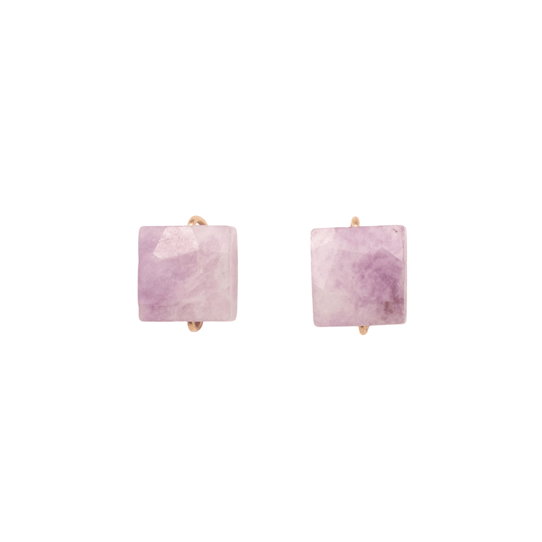 Solitario Earrings #1 (12mm) - Lepidolite Earrings TARBAY