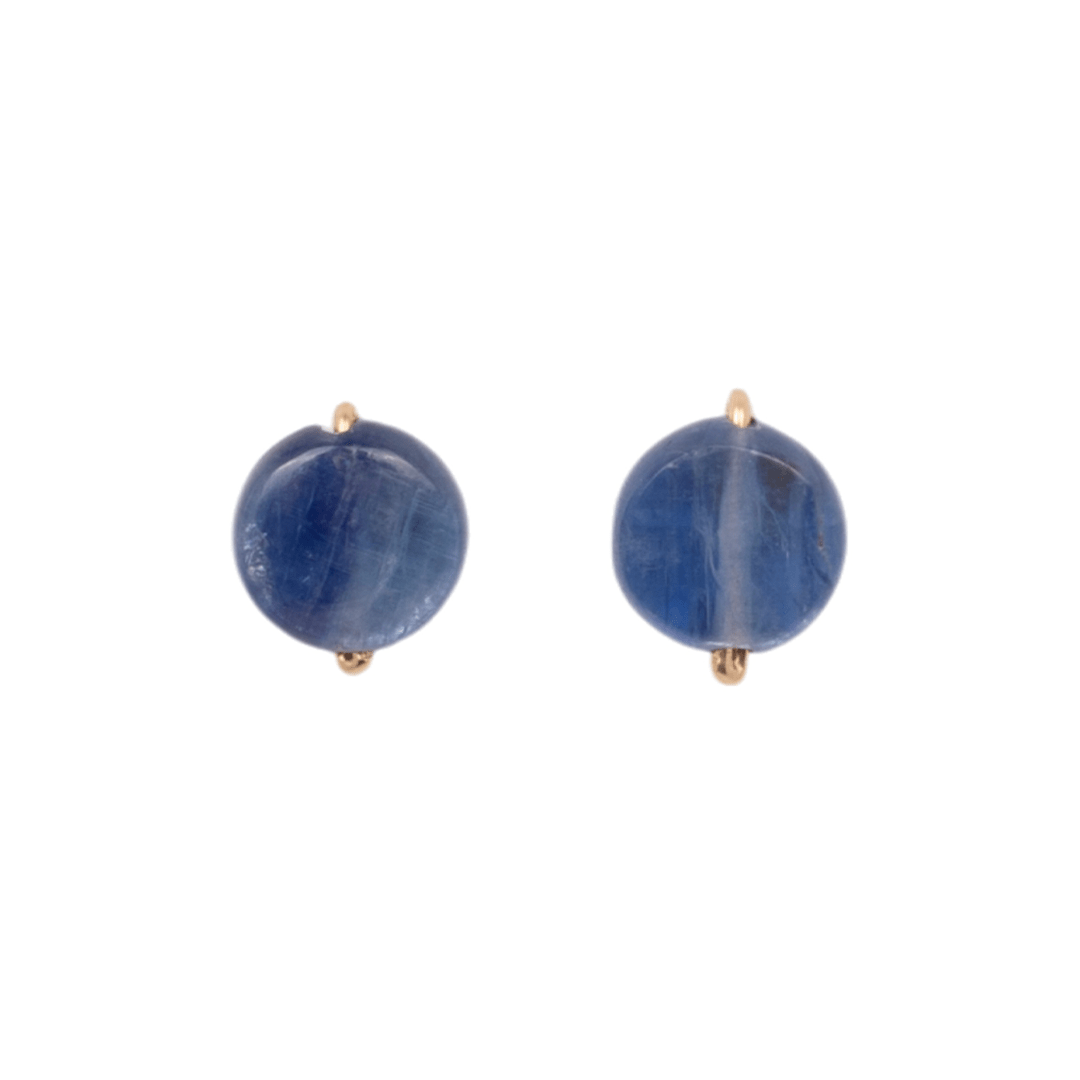 Solitario Earrings #3 (10mm) - Blue Kyanite Earrings TARBAY