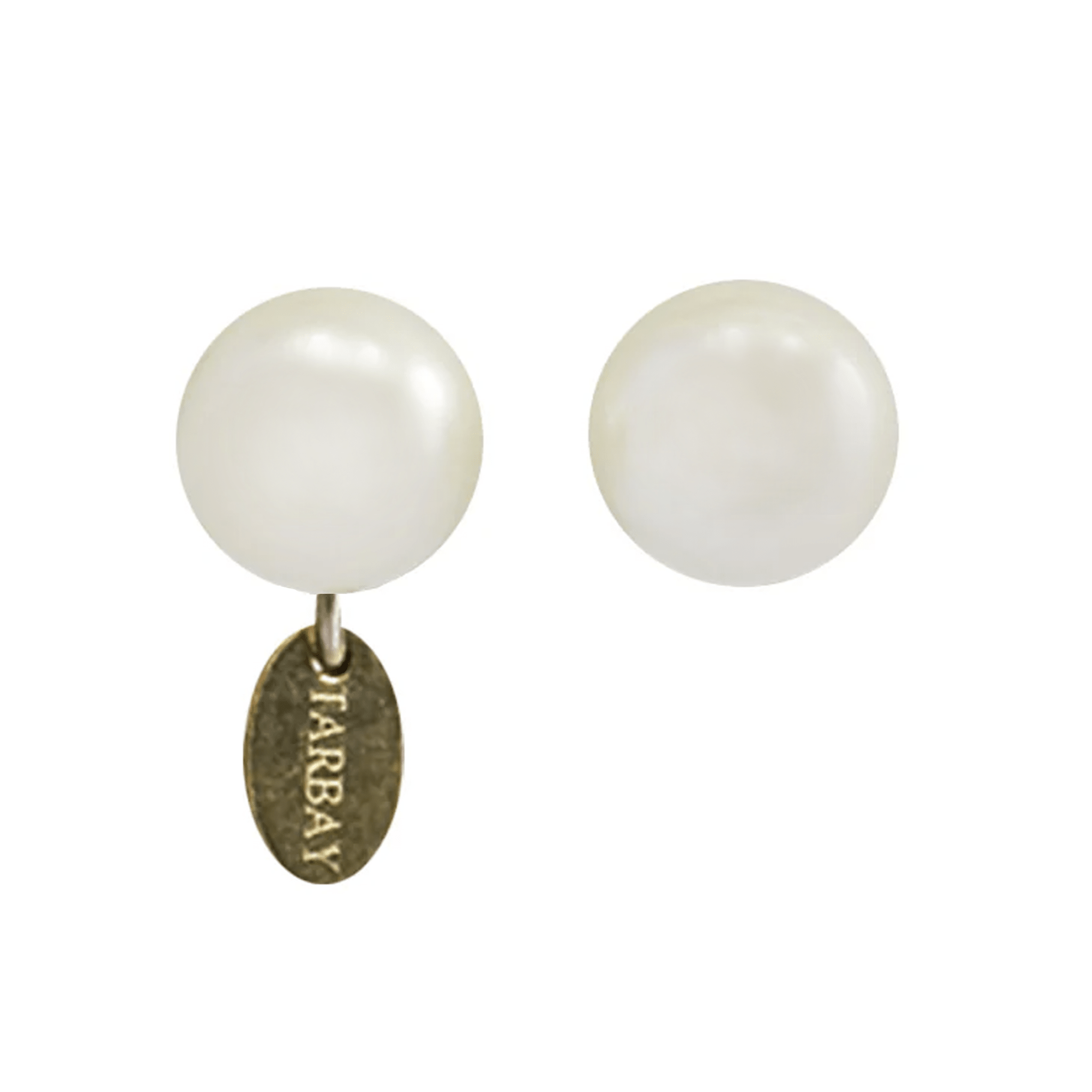 Classic Half-Round Pearl Earrings (14-15mm) - White Pearl CLASICOS