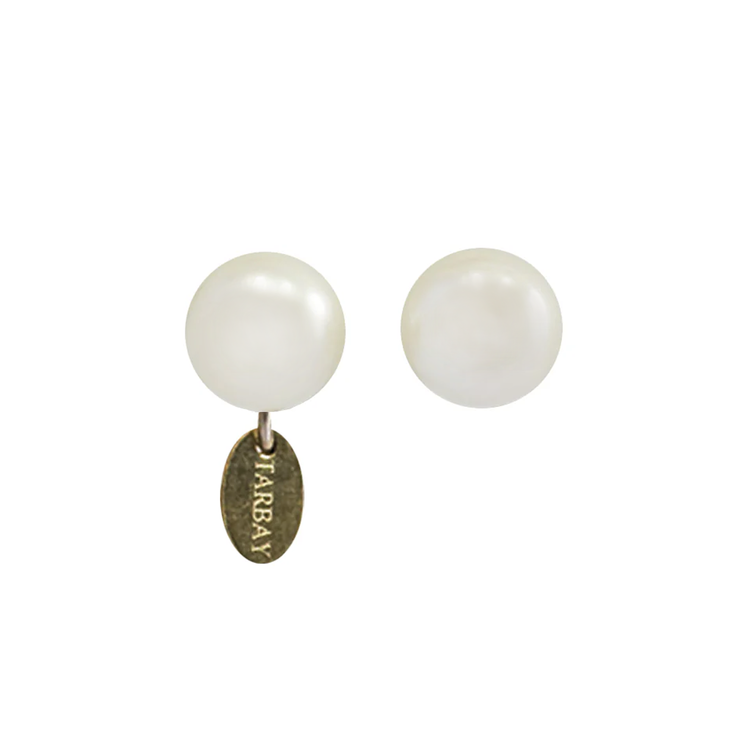 Classic Half-Round Pearl Earrings (13-14mm) - White Pearl Earrings CLASICOS