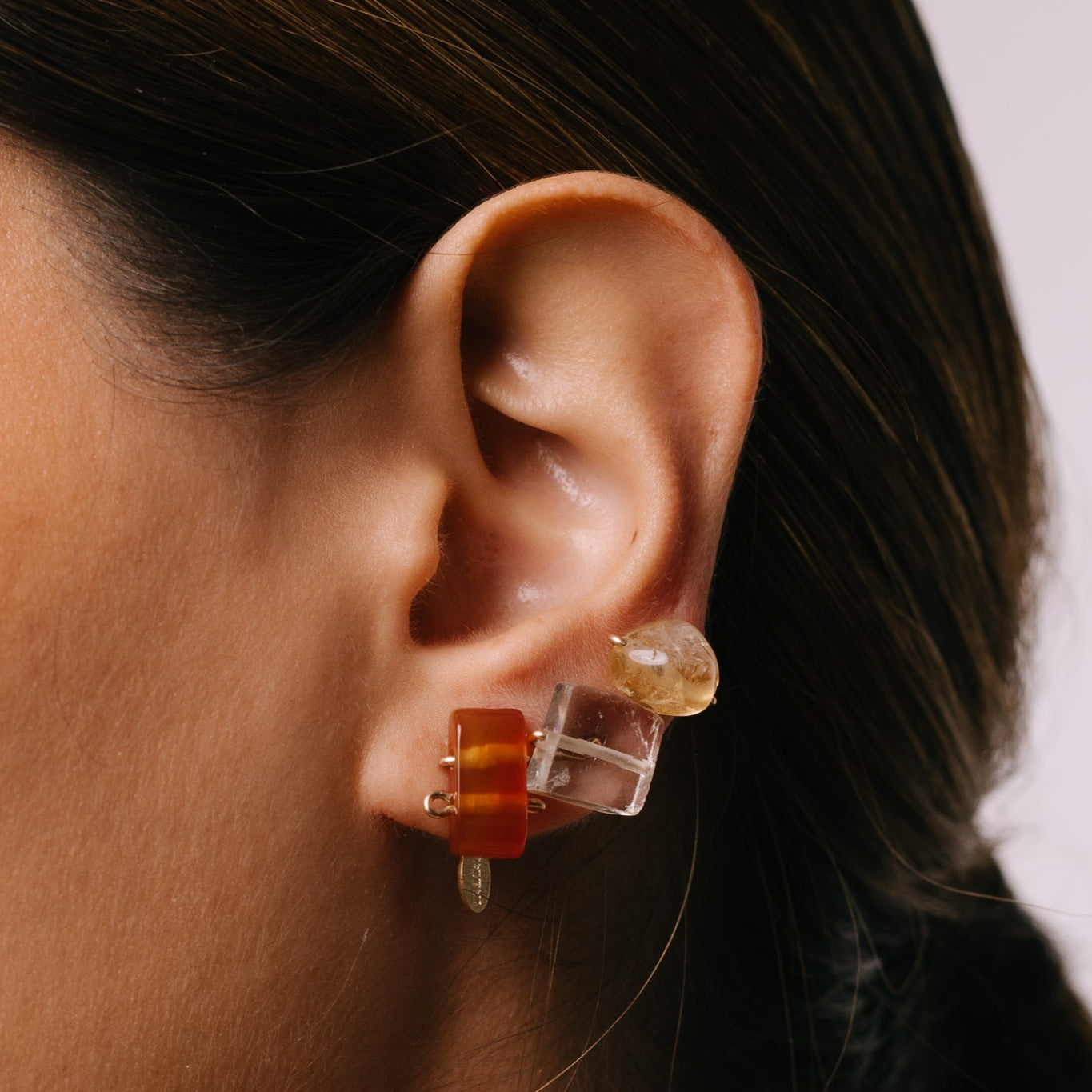 Solitario Earrings #1 (12mm) - Citrine Earrings TARBAY
