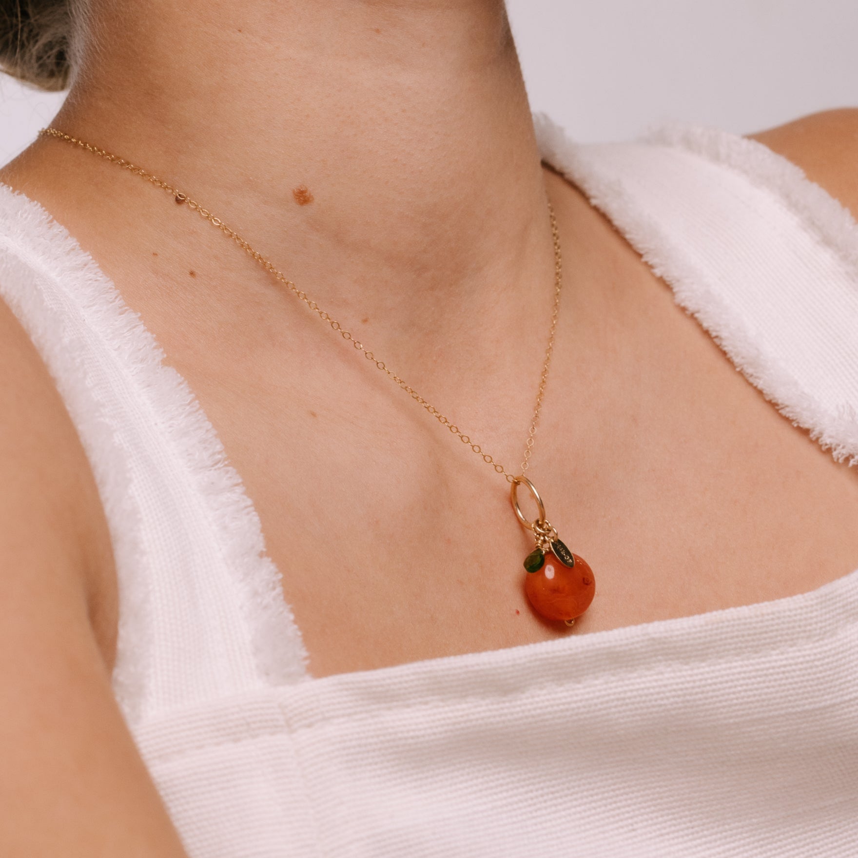 Naranja Charm #3 (20mm) - Carnelian & Tsavorite Charms TARBAY