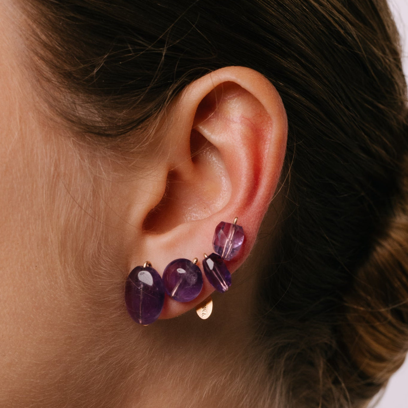 Solitario Earrings #1 (14mm) - Amethyst Earrings TARBAY