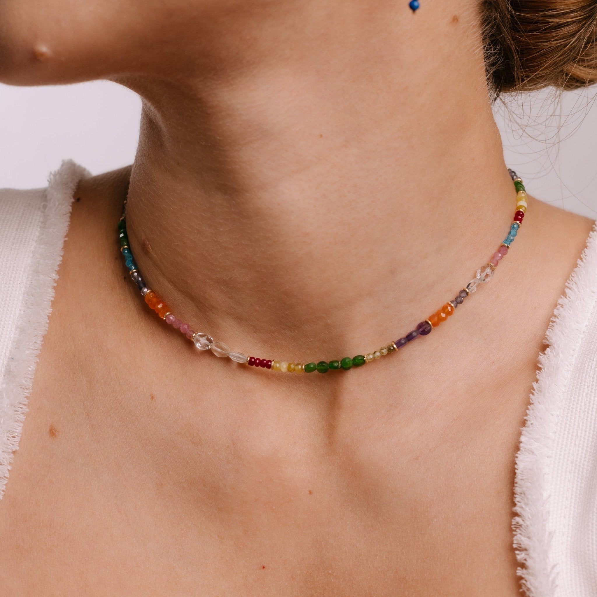 Delizia Necklace #1 - Multicolor Mix Gems Necklaces TARBAY