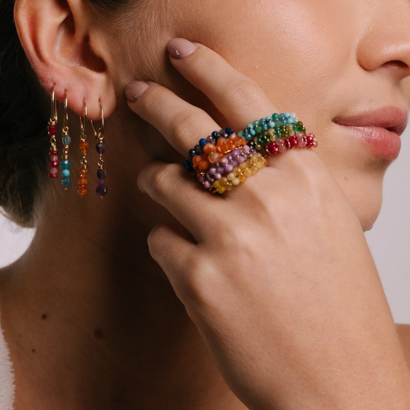 Cleopatra Ring #1 (20mm) - Ruby & Rhodochrosite Rings TARBAY