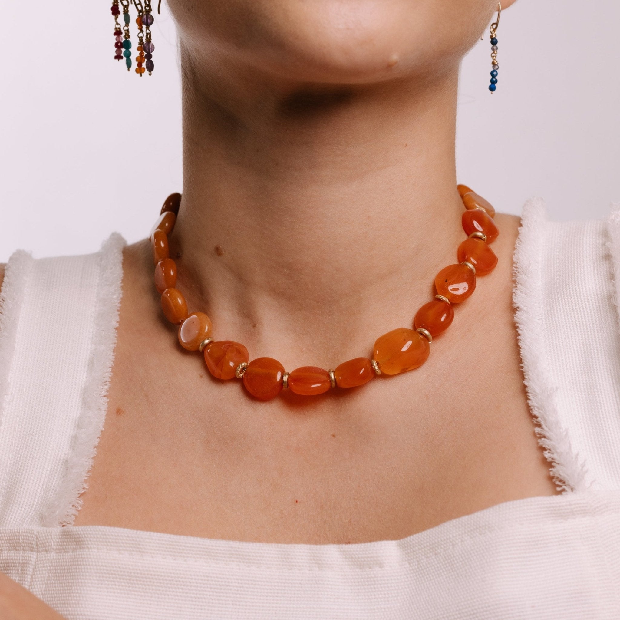Fancy Necklace #2 - Carnelian & Aventurine Necklaces TARBAY