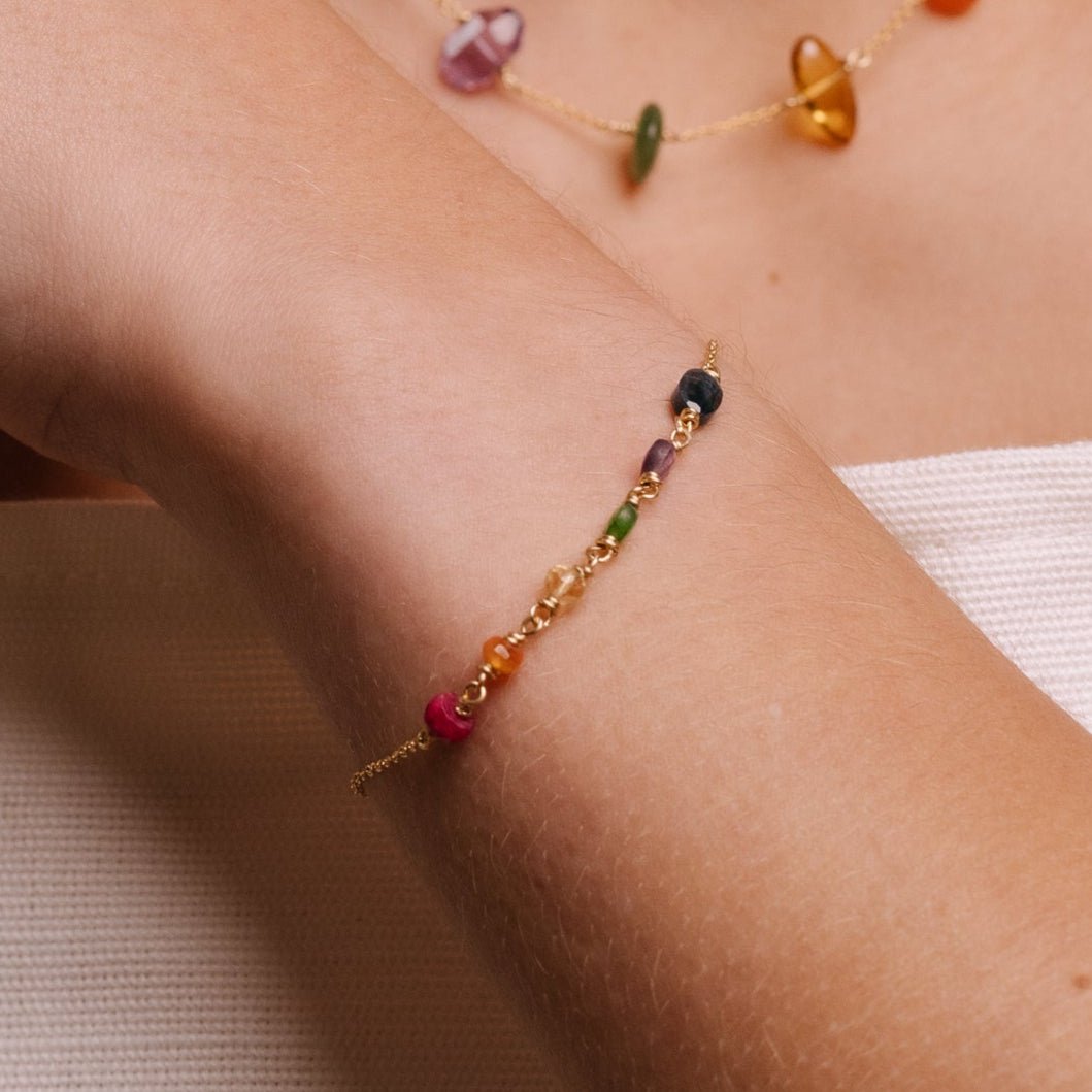 Infinity Bracelet #1 - Sapphire, Ruby, Amethyst, Carnelian, Citrine & Tourmaline Bracelets TARBAY