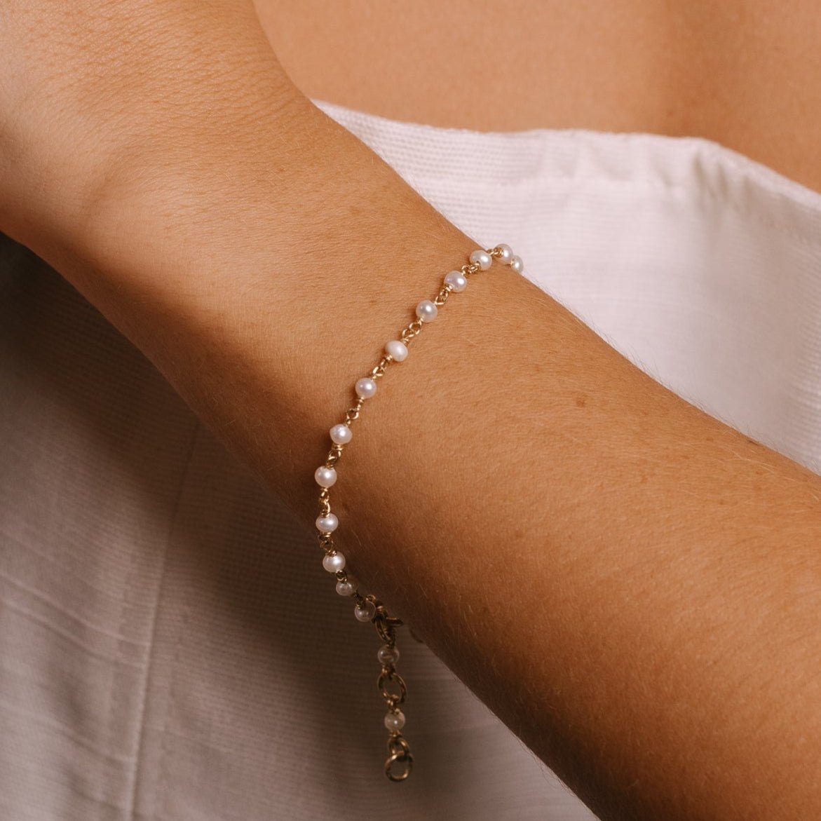 Carolita Bracelet #1 - White Pearl Bracelets TARBAY