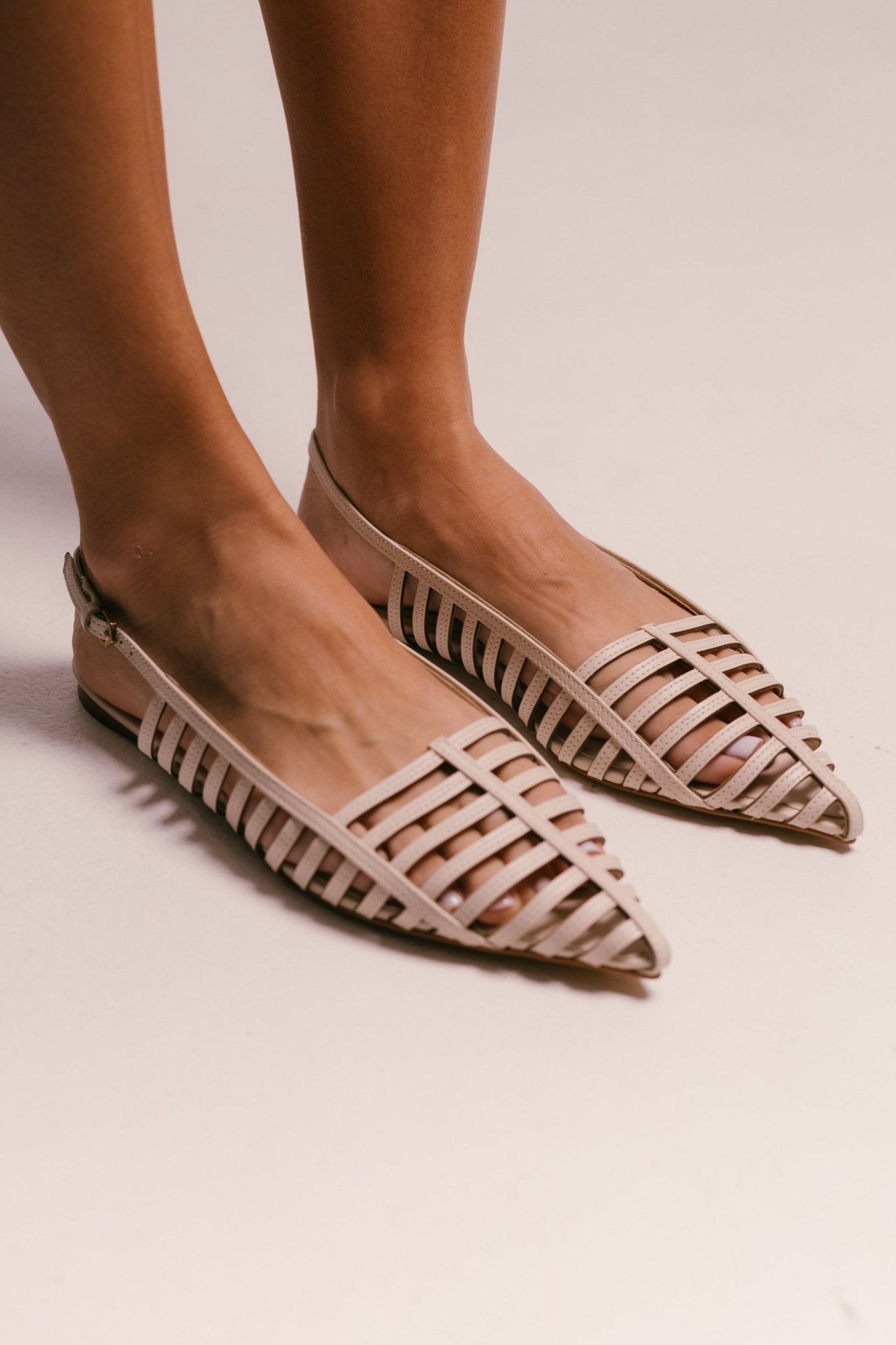 Narissa Sling-Back Flats - White Flats TARBAY