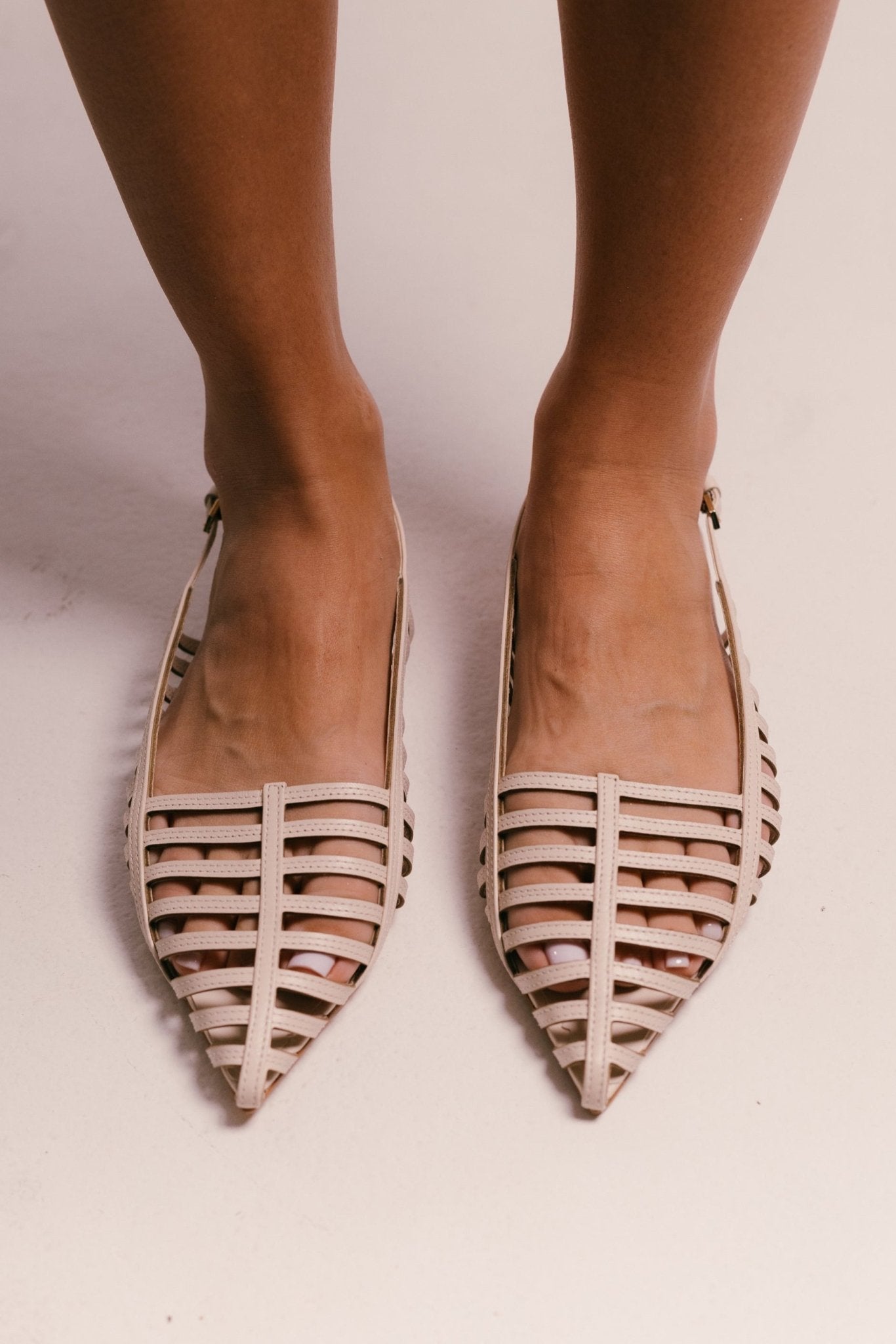 Narissa Sling-Back Flats - White Flats TARBAY