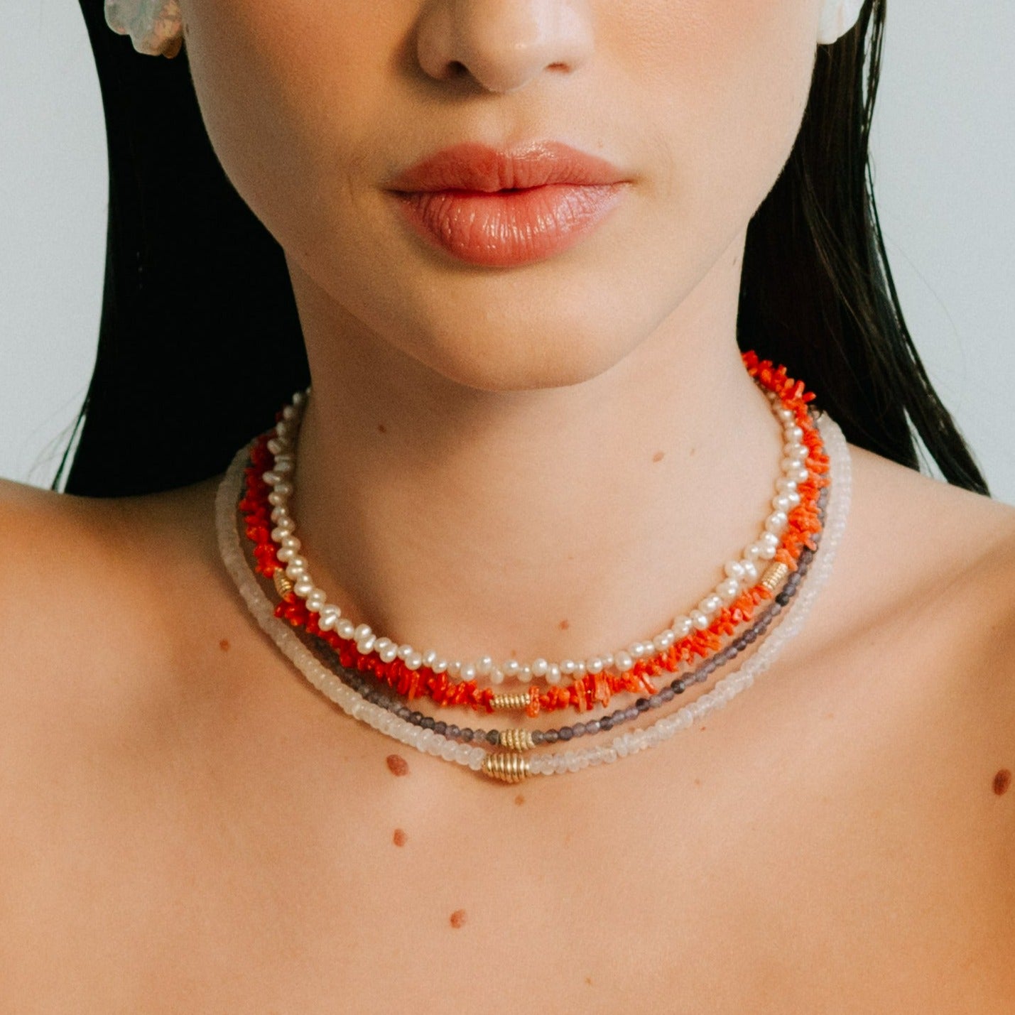 Diana Necklace #4 - Red Coral Necklaces TARBAY   