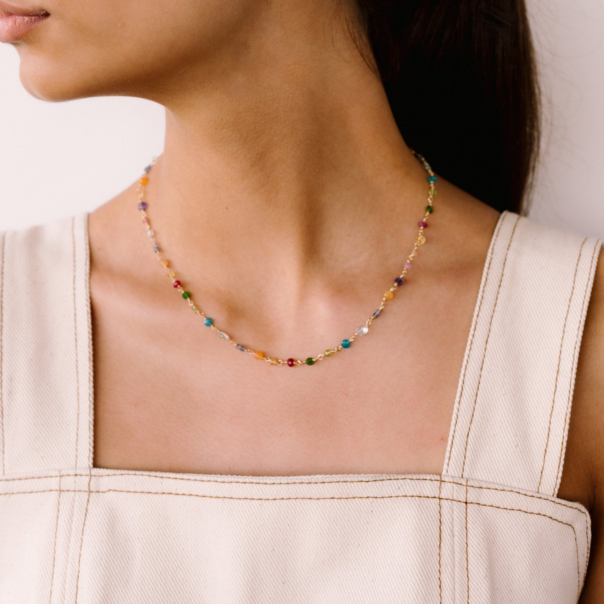 Carolita Necklace #2 - Multicolor Mix Gems Necklaces TARBAY