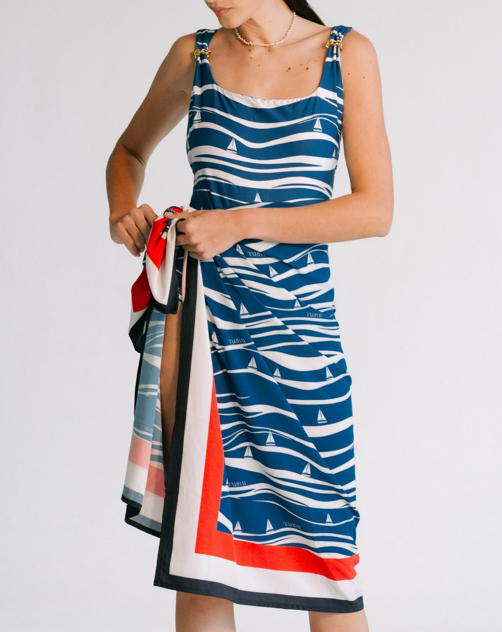 Dakotta Reversible Print Swimsuit - Lines & Sailor Swimsuits TARBAY