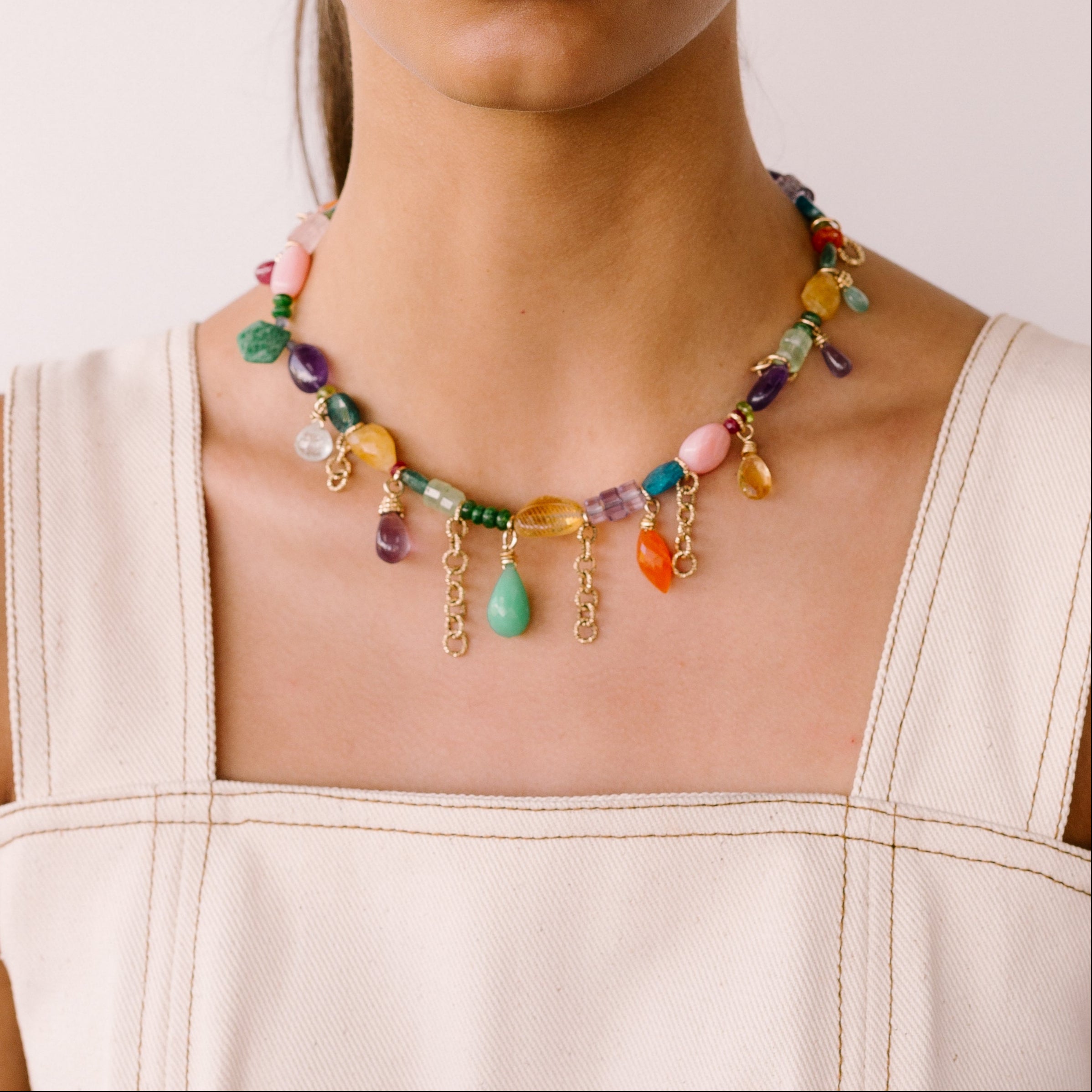 Charm Necklace #1 - Fructalia Mix Gems & 14K Gold-Filled Necklaces TARBAY