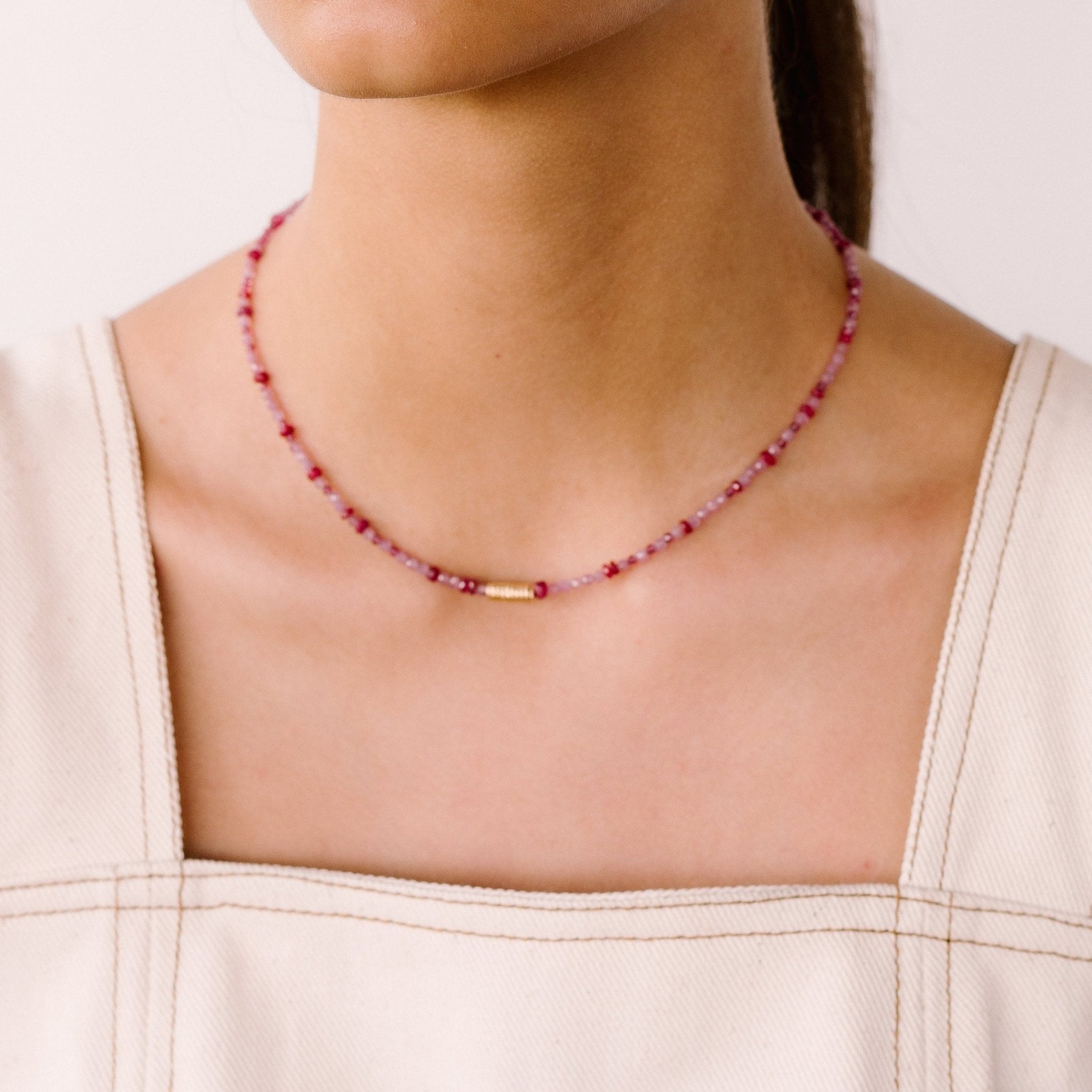 Diana Necklace #1 - Ruby, Tourmaline & 14K Gold-Filled Necklaces TARBAY