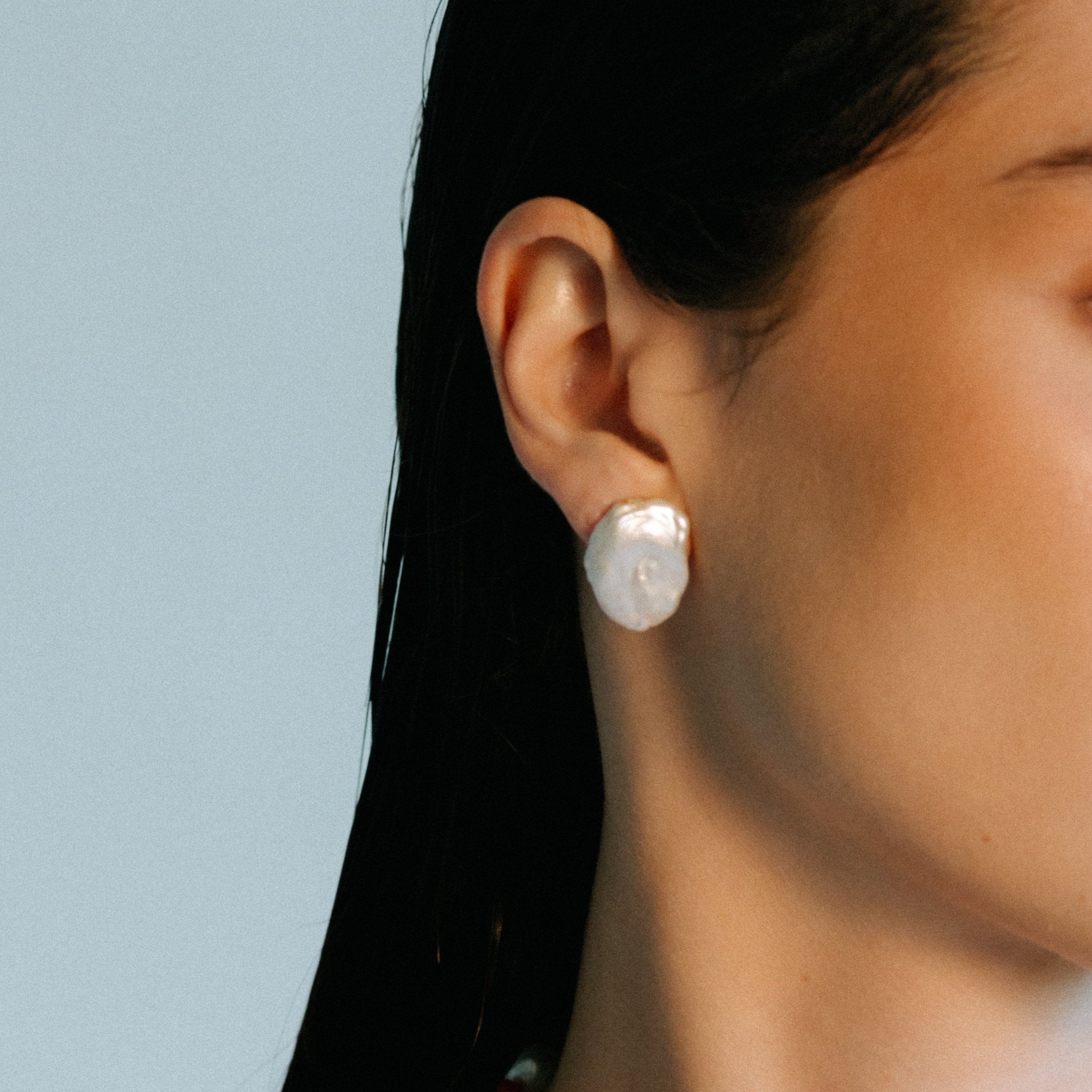 Keshi Earrings #5 (25mm) - Pearl Earrings TARBAY