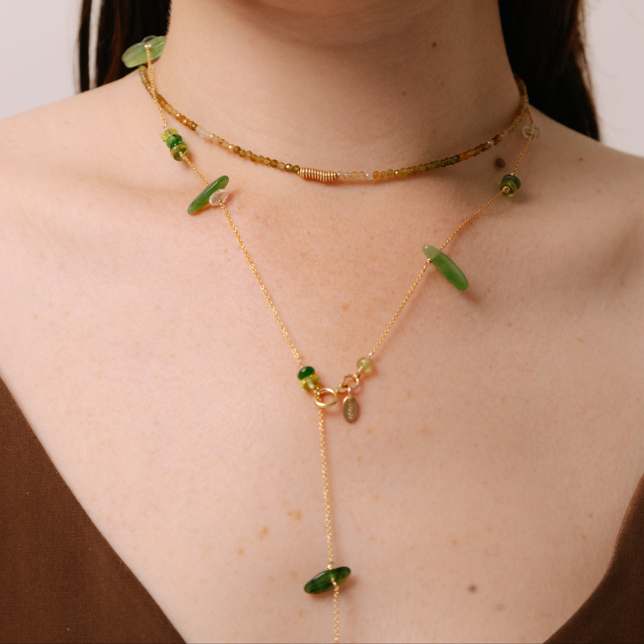 Diana Necklace #1 (45cm) - Tourmaline Gemstone Mix & 14K Gold-Filled Necklaces TARBAY