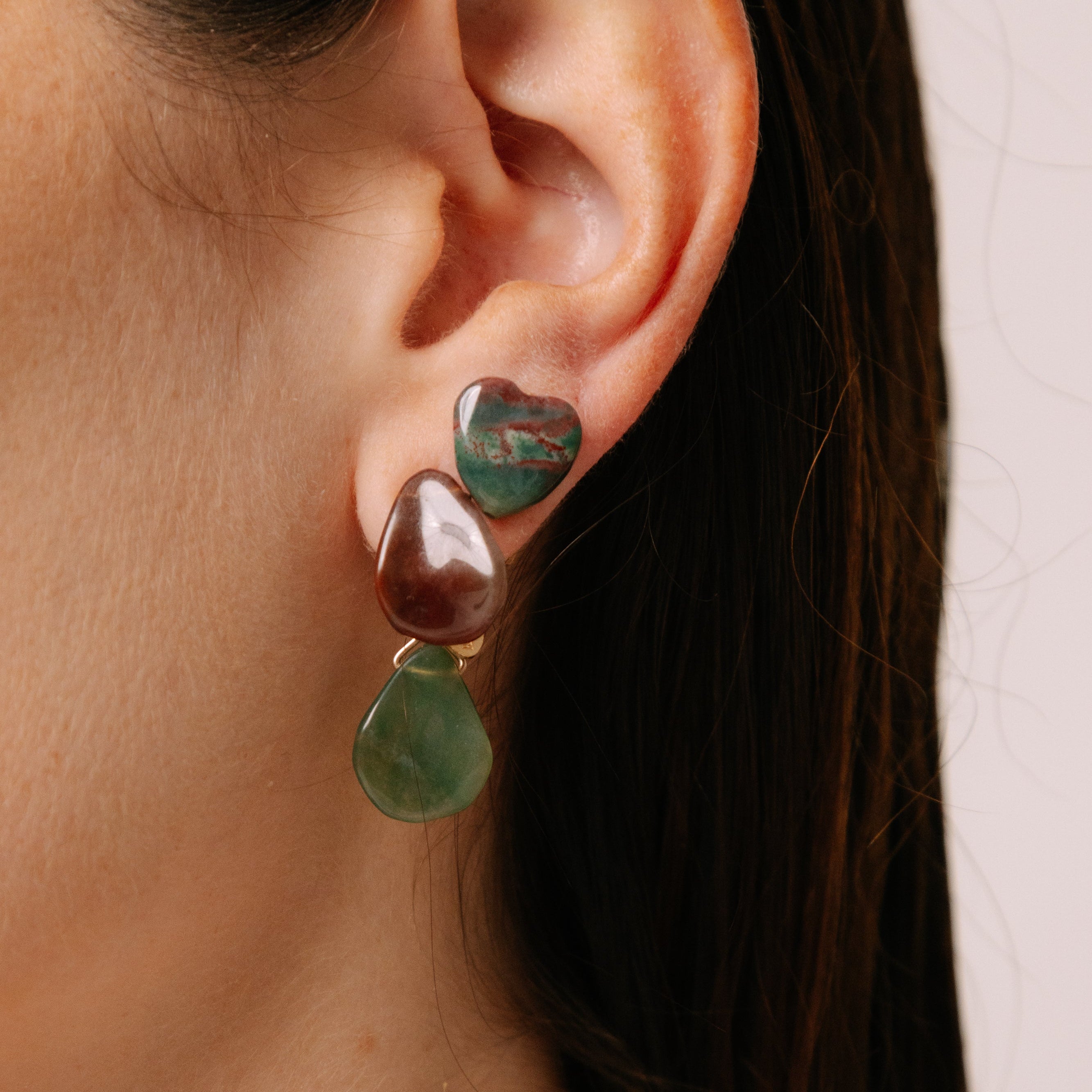 Kanaima Earrings #1 (30mm) - Jasper Multicolor Mix & 14K Gold-Filled Earrings TARBAY