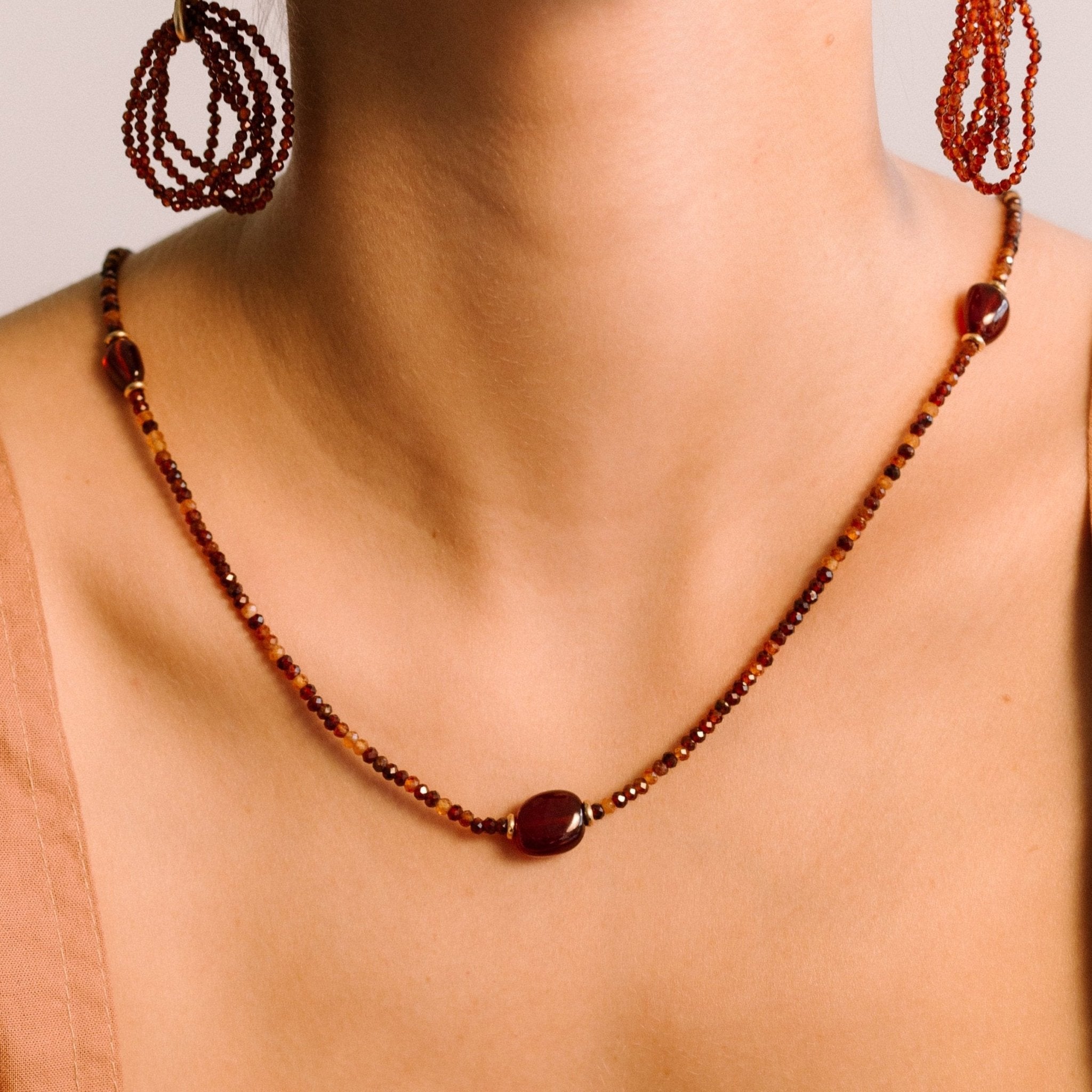 Anahis Necklace #1 - Burgundy Mix Gems Necklaces TARBAY