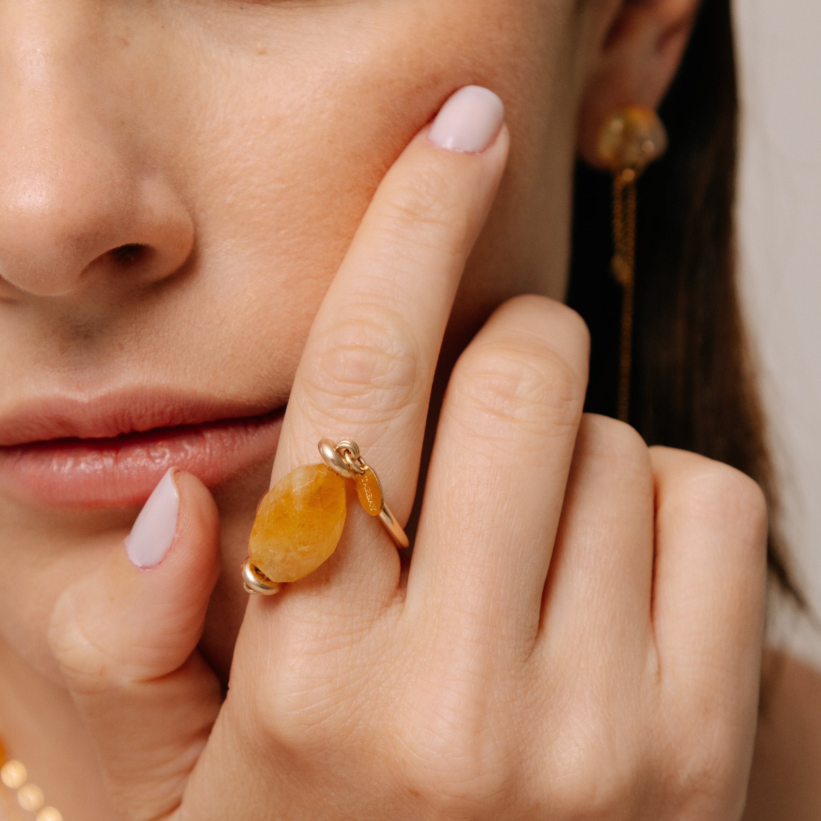 Nerea Ring #1 (28mm) - Yellow Aquamarine & 14K Gold-Filled