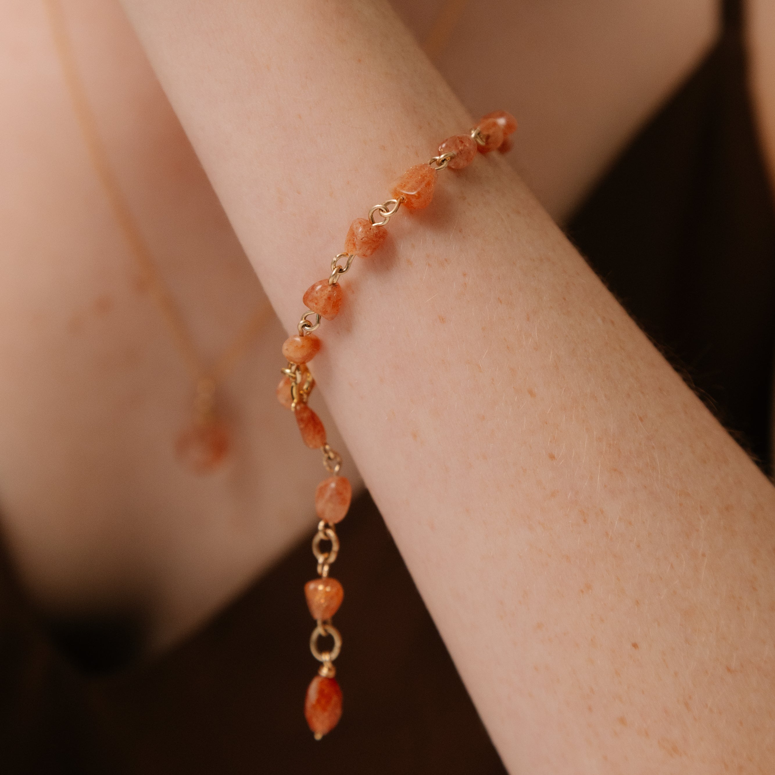 Nary Bracelet #1 (19cm)- Sunstone, Moonstone & 14K Gold-Filled Bracelets TARBAY