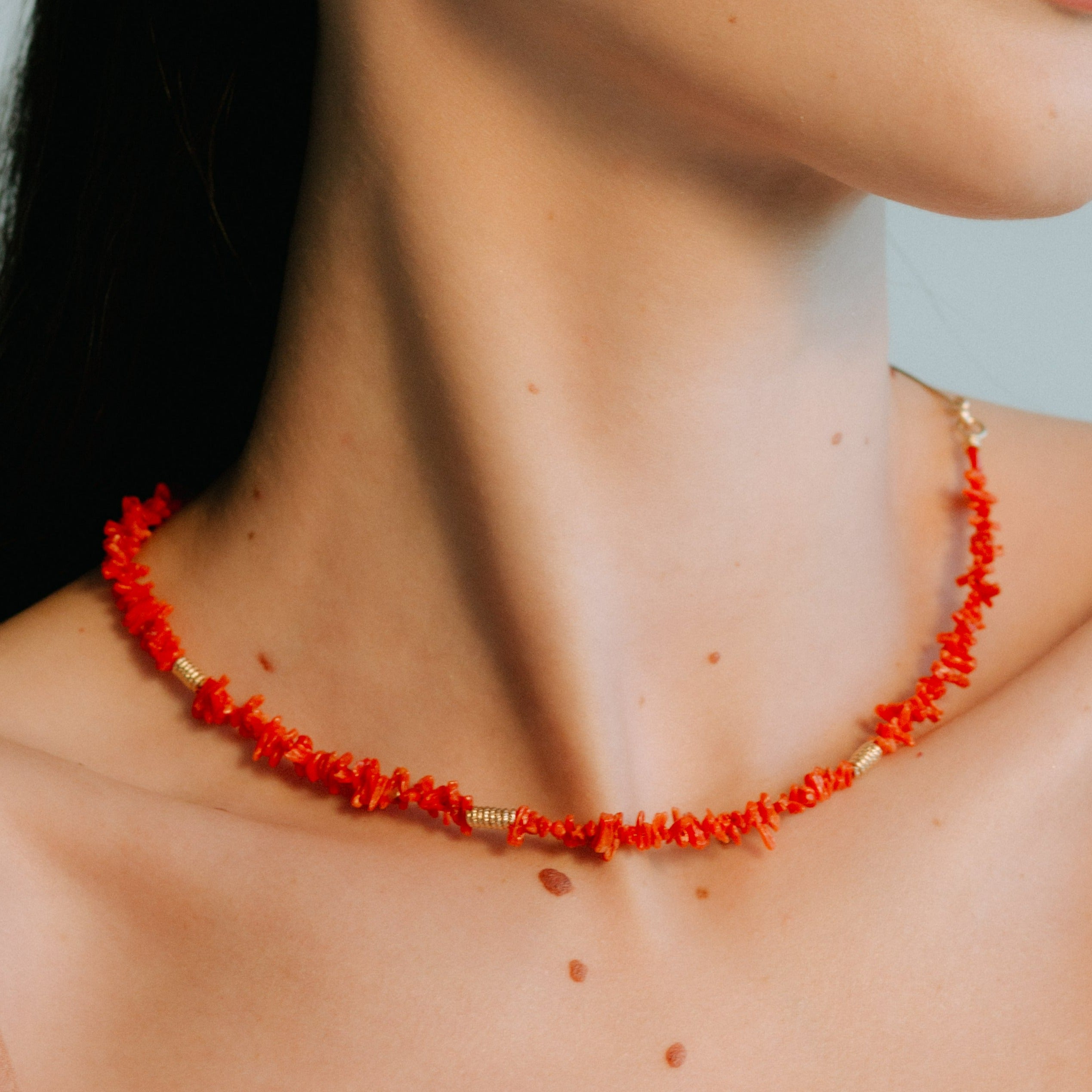 Diana Necklace #4 - Red Coral