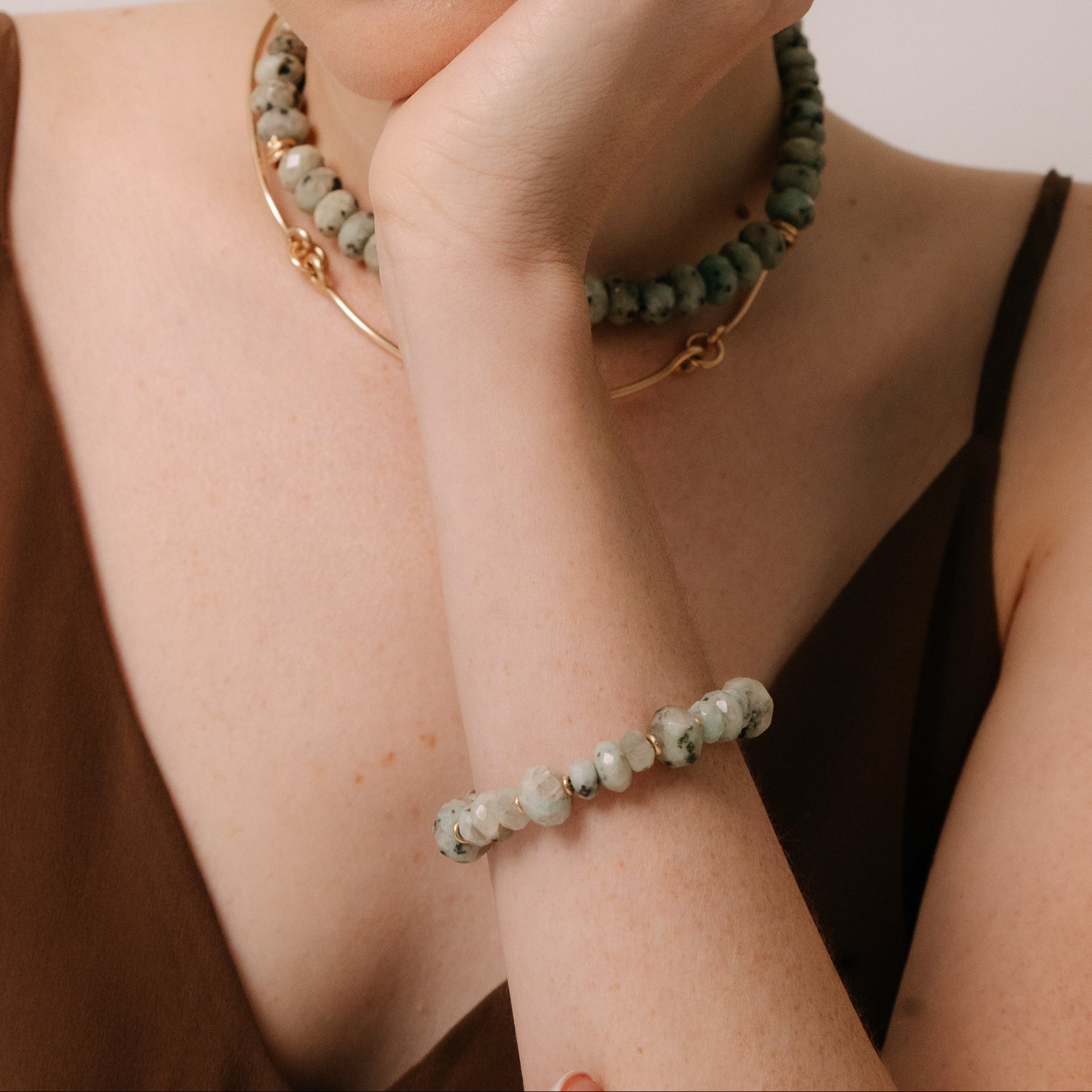 Mawari Bracelet #1 (19cm) - Jasper & 14K Gold-Filled Bracelets TARBAY