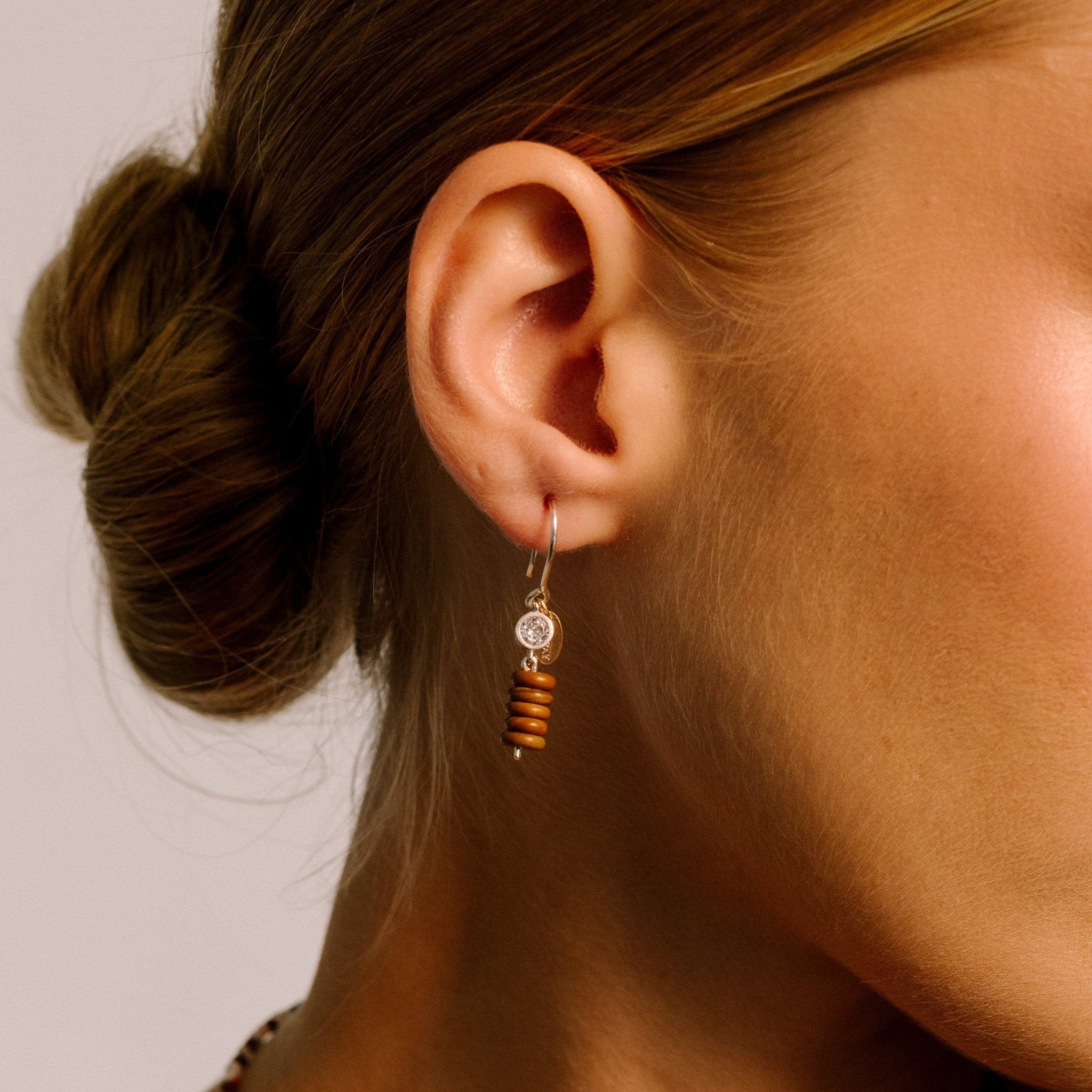 Zircon Earrings #2 (30mm) - Jasper & Zircon Earrings TARBAY