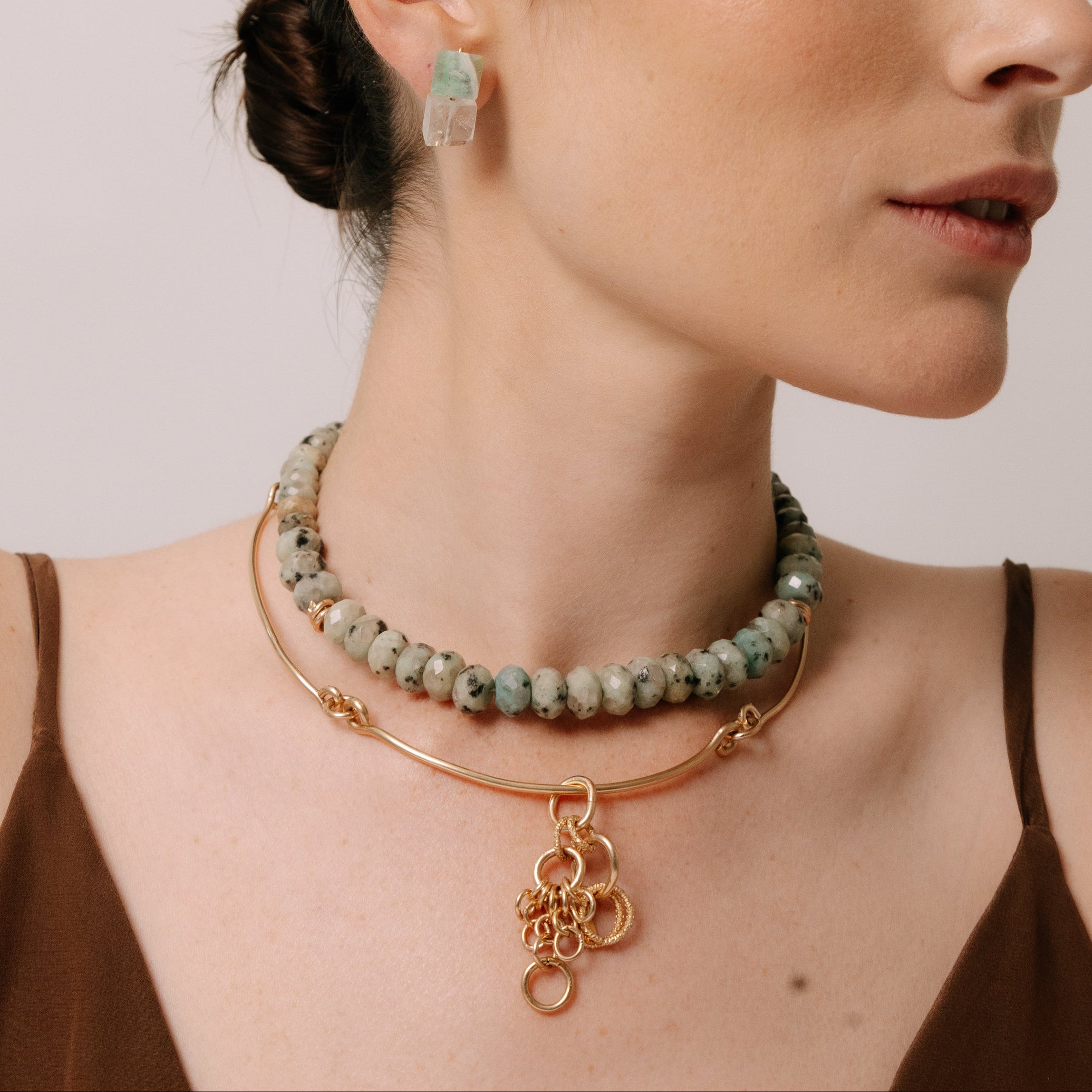 Mawari Necklace #1 (48cm) - Jasper & 14K Gold-Filled Necklaces TARBAY