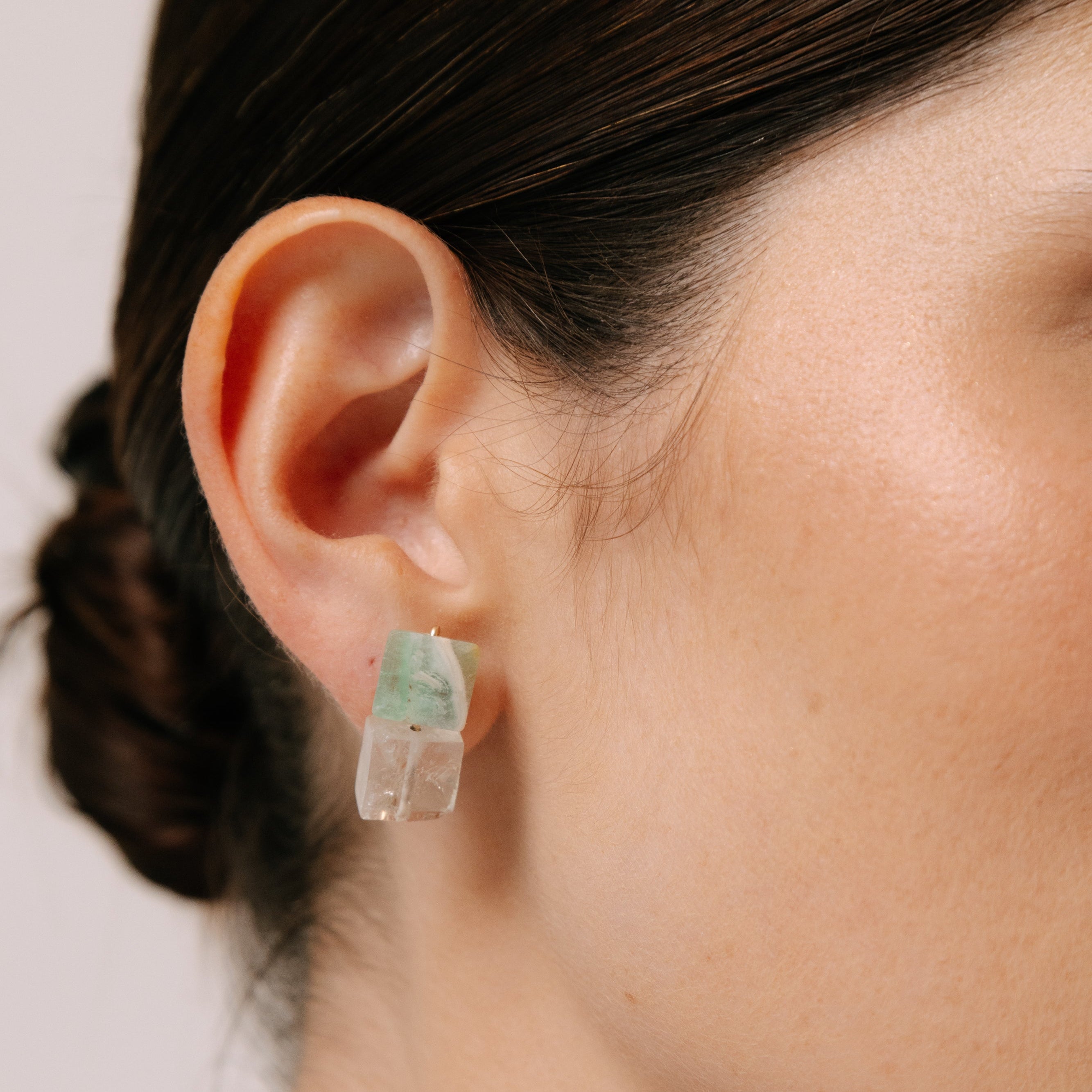 Vená Earrings #1 (24-25mm) - Quartz, Amethyst & 14K Gold-Filled Earrings TARBAY