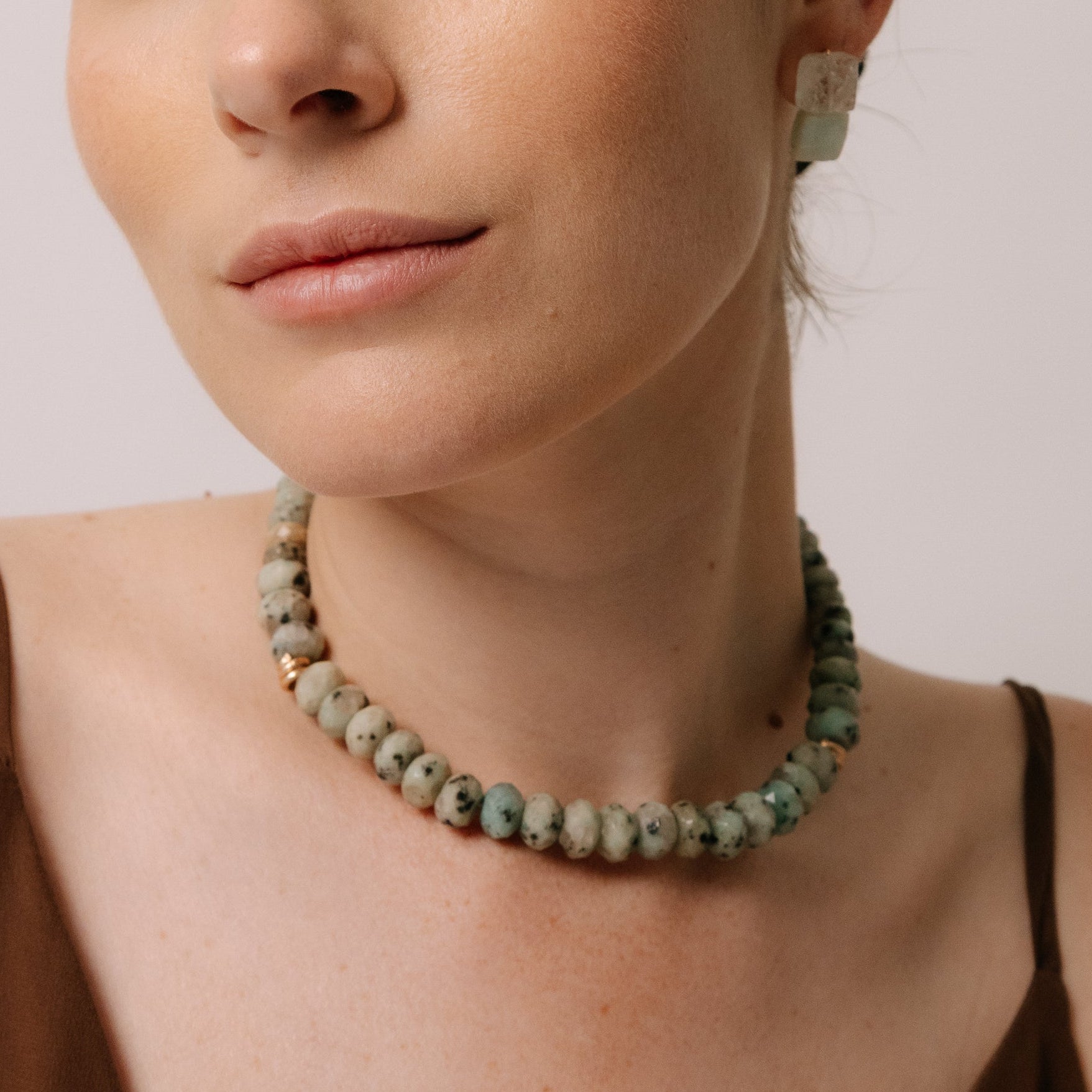 Mawari Necklace #1 (48cm) - Jasper & 14K Gold-Filled Necklaces TARBAY